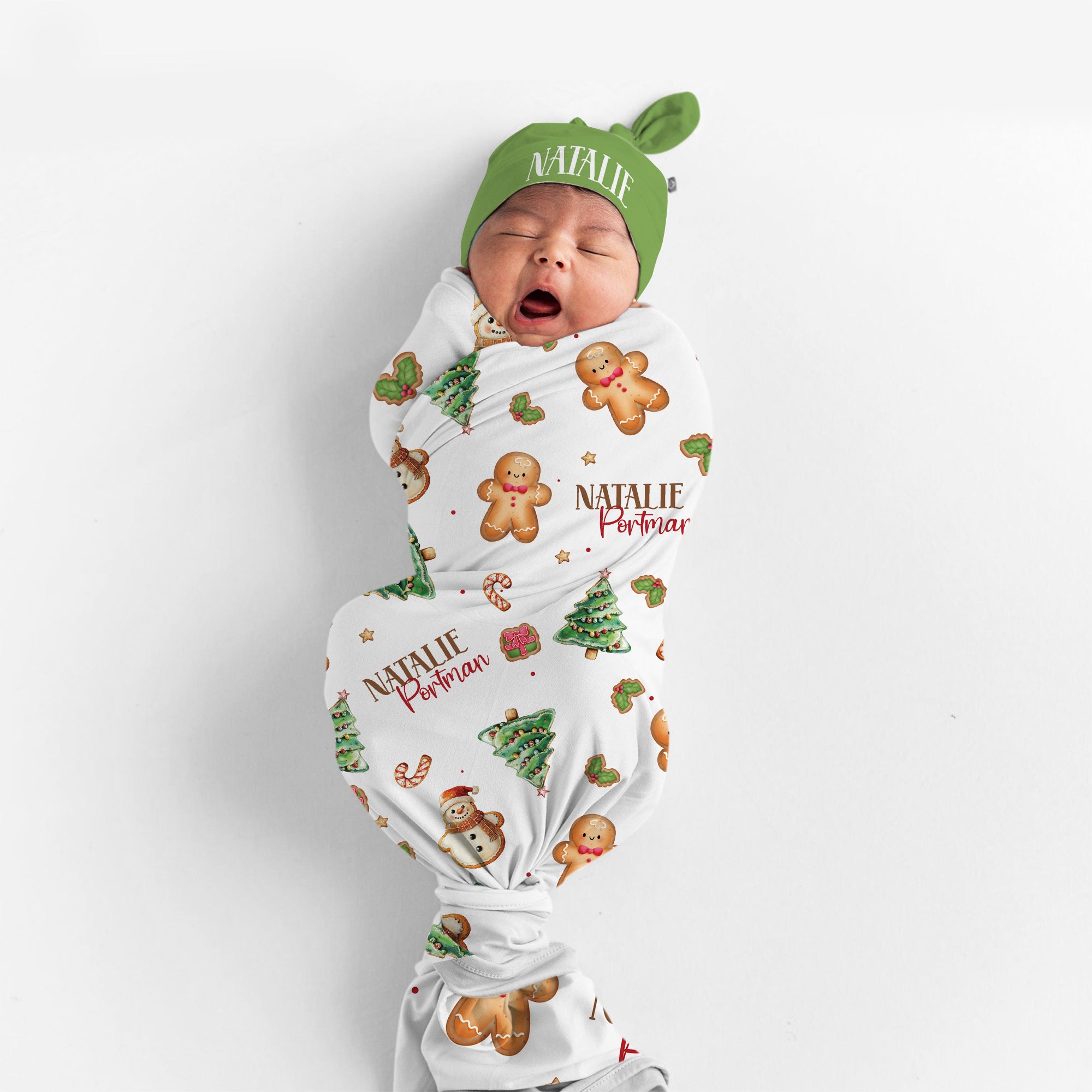 Personalized Swaddle in Gingerbread