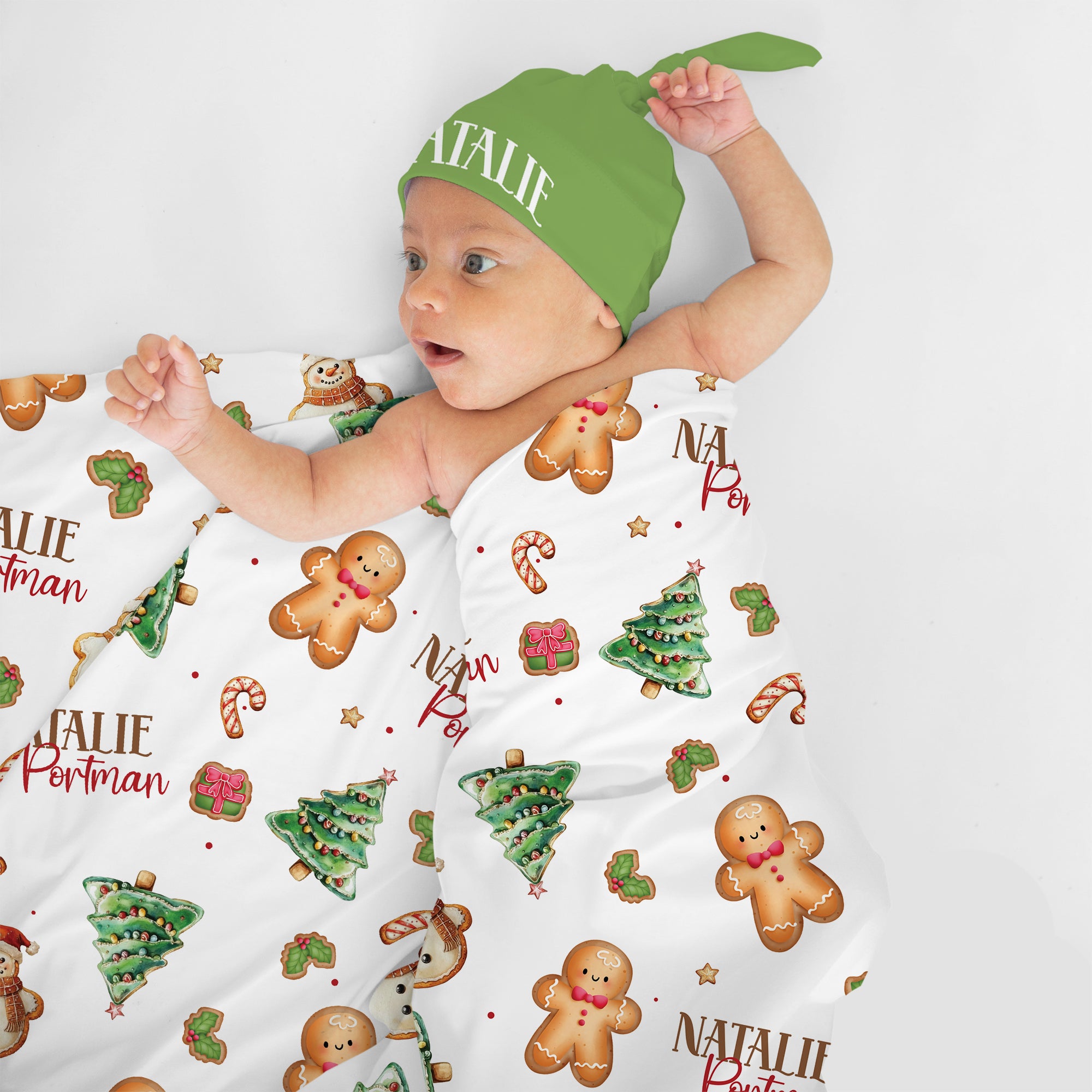 Personalized Swaddle in Gingerbread