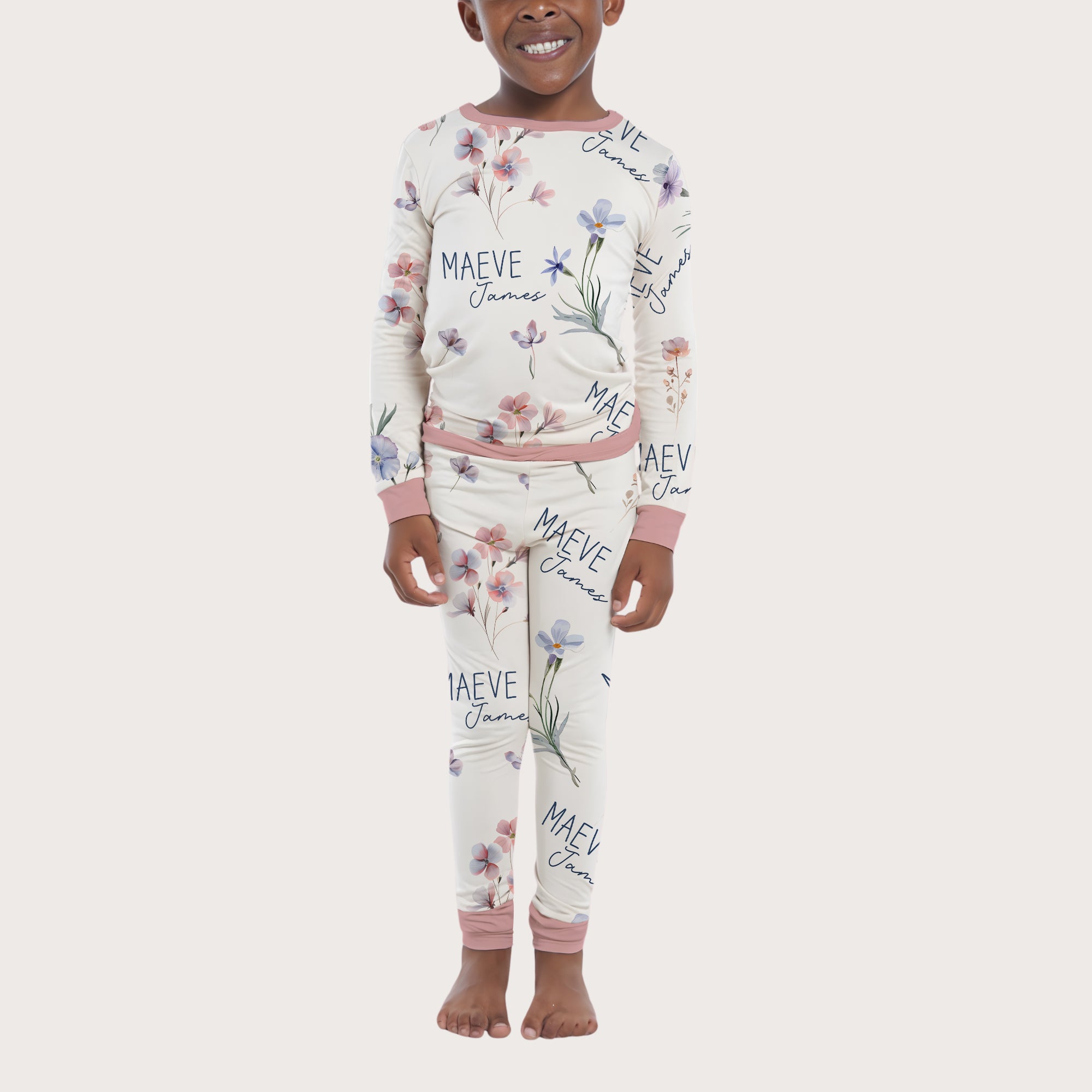 Personalized Pajama Set in Pretty Wildflower