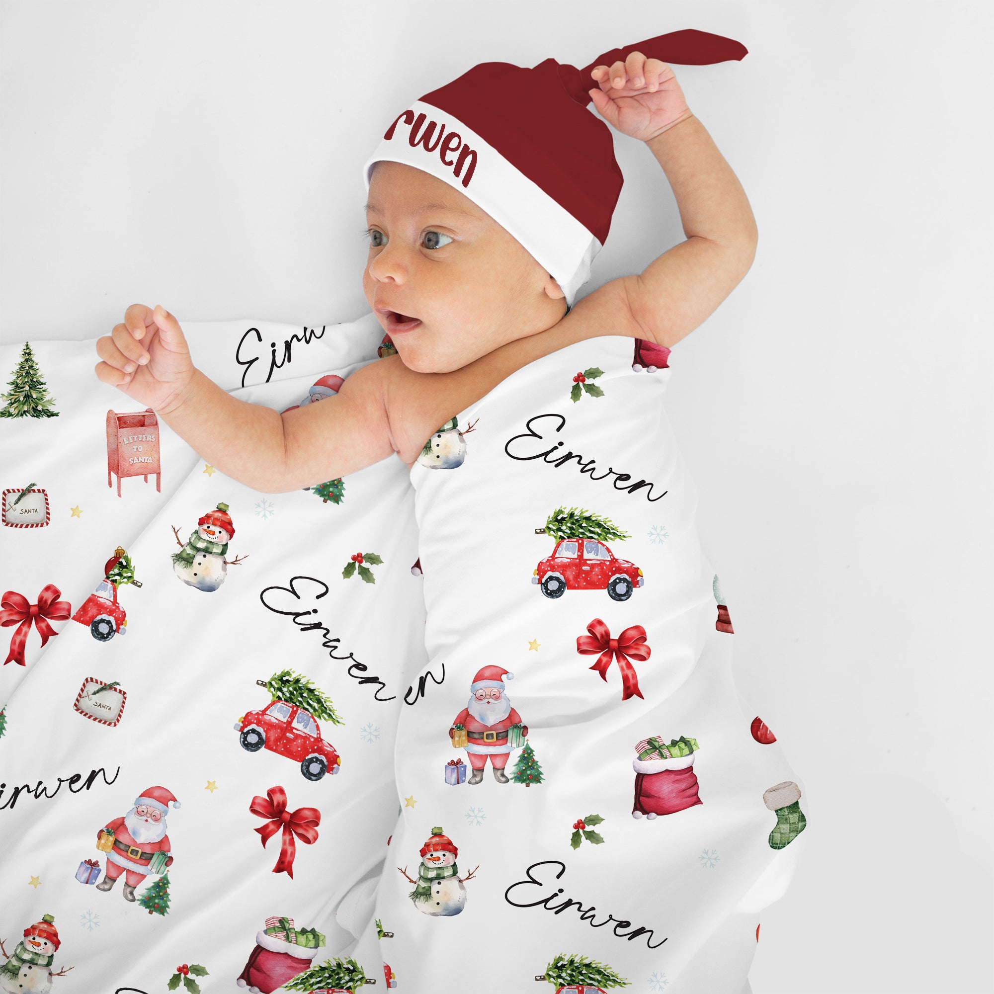 Personalized Swaddle in Christmas Day