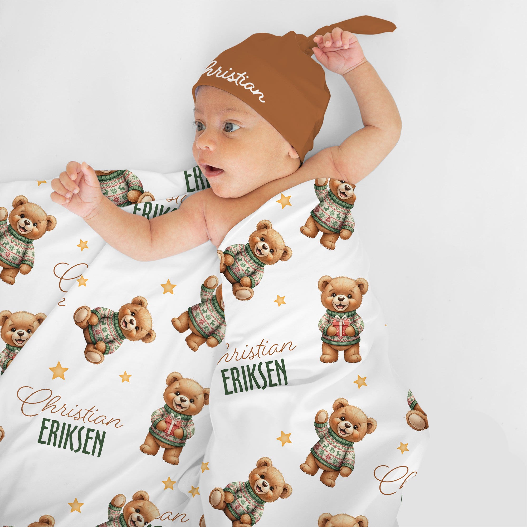 Personalized Swaddle in Cozy Bear