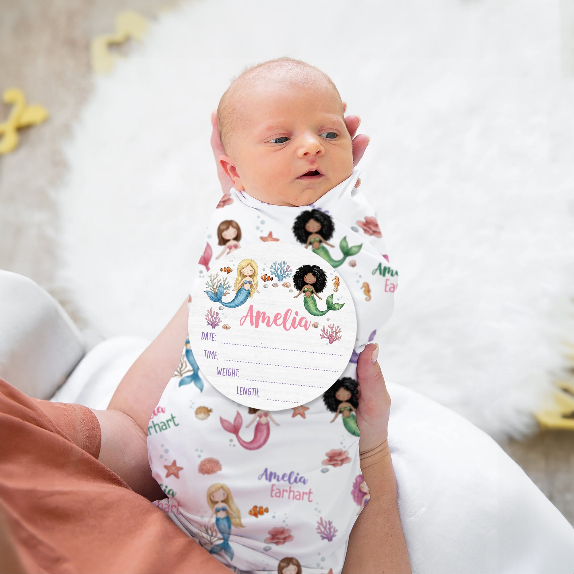 Personalized Wood Sign in Little Mermaid