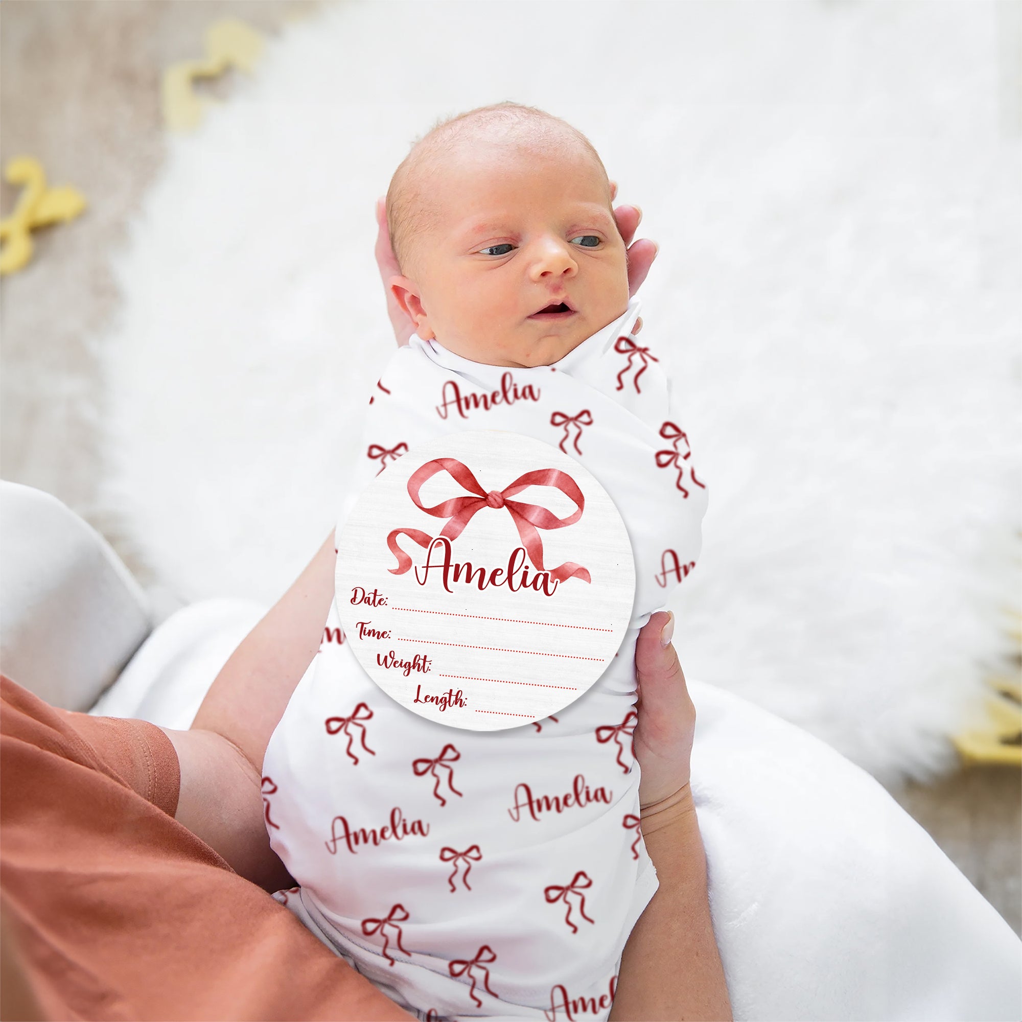 Personalized Wood Sign in Coquette Ribbon