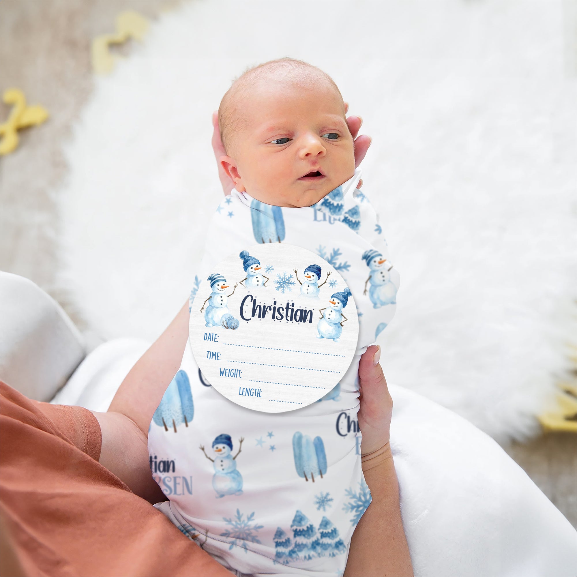 Personalized Wood Sign in Snowman