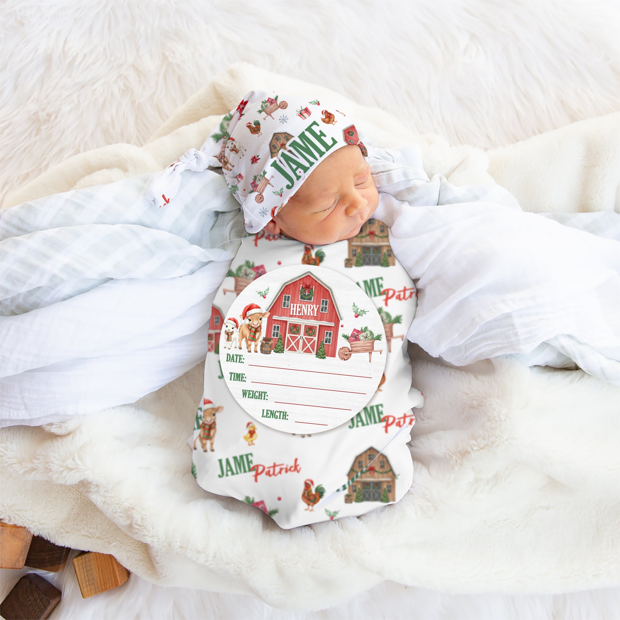 Personalized Wood Sign in Xmas Farm