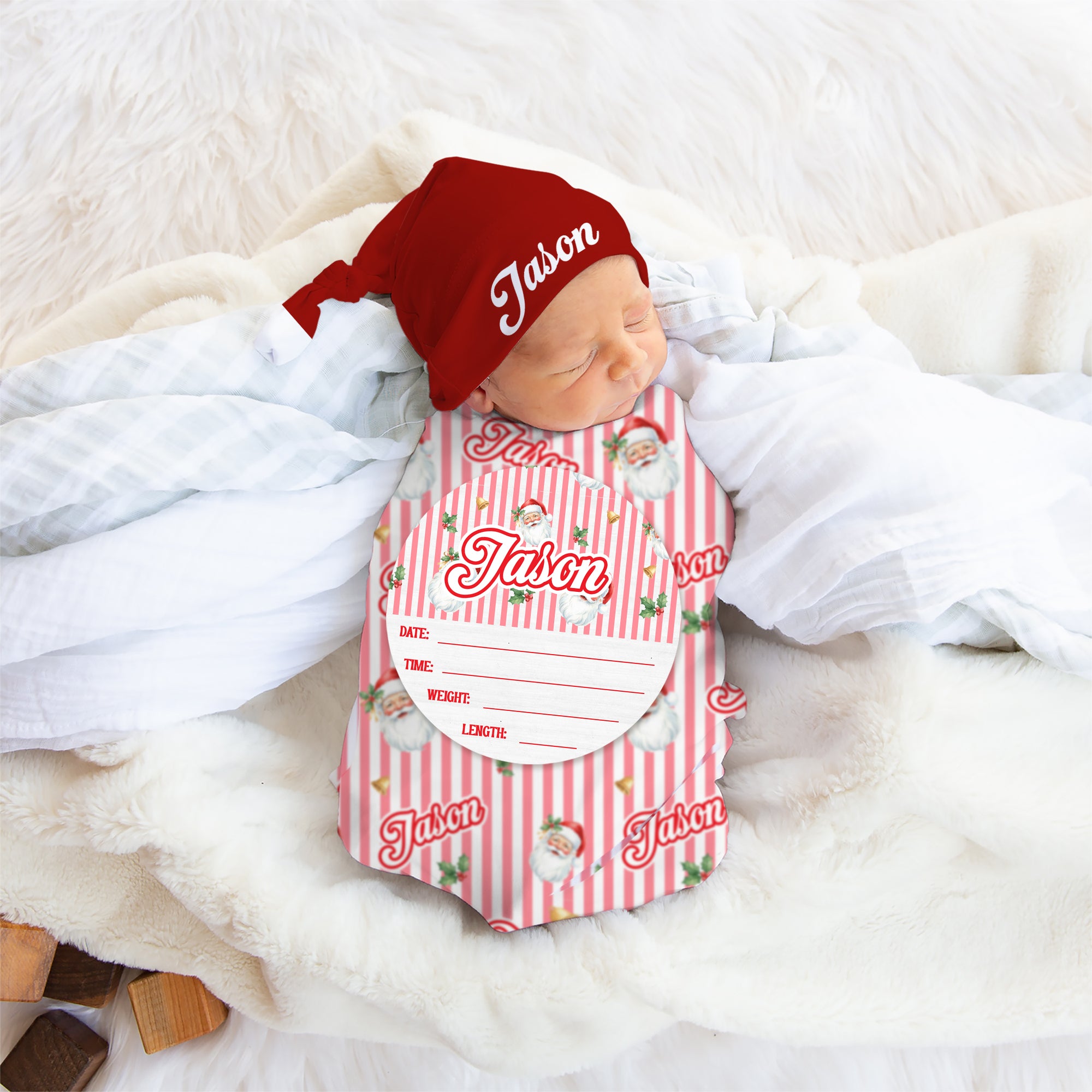Personalized Wood Sign in Santa Baby