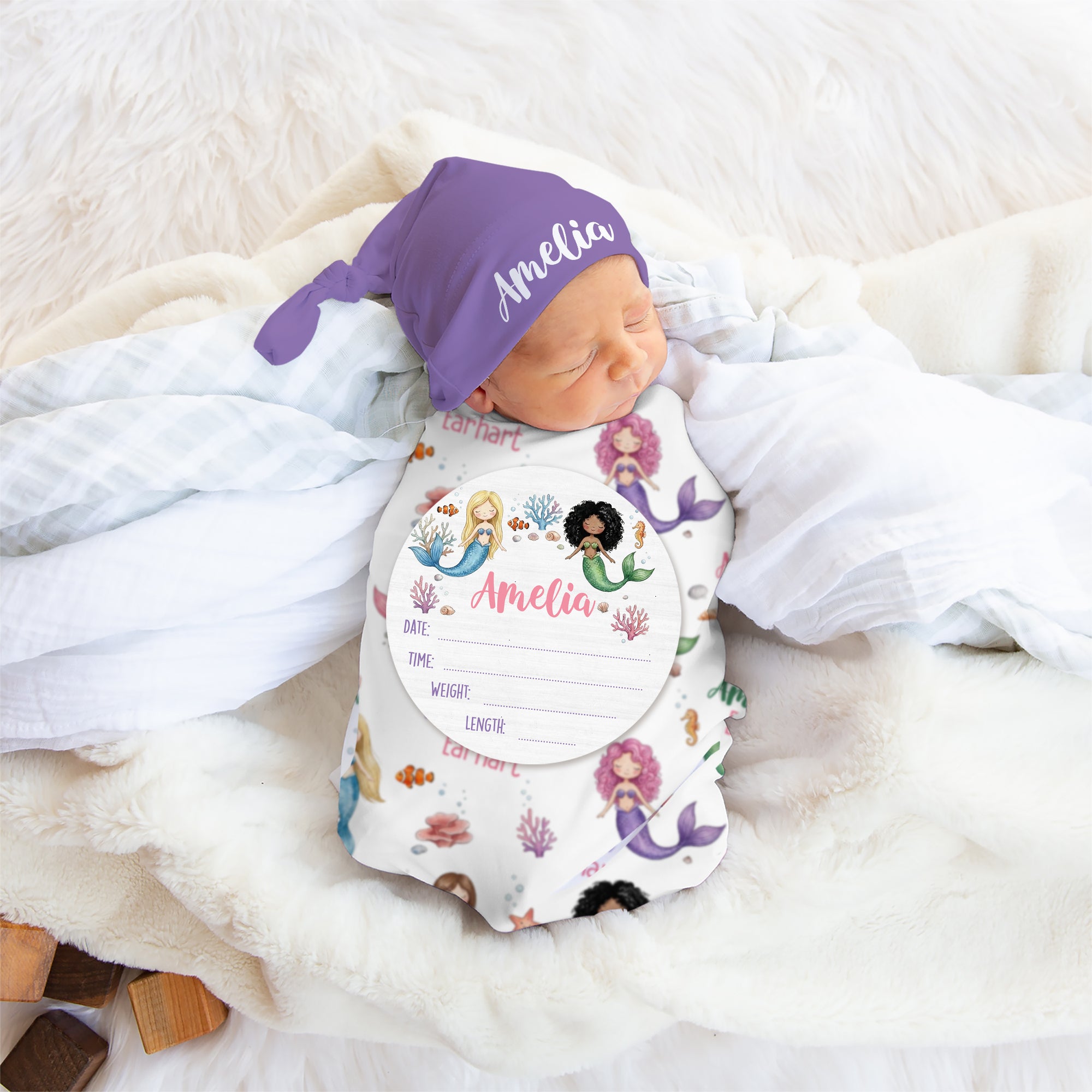 Personalized Wood Sign in Little Mermaid