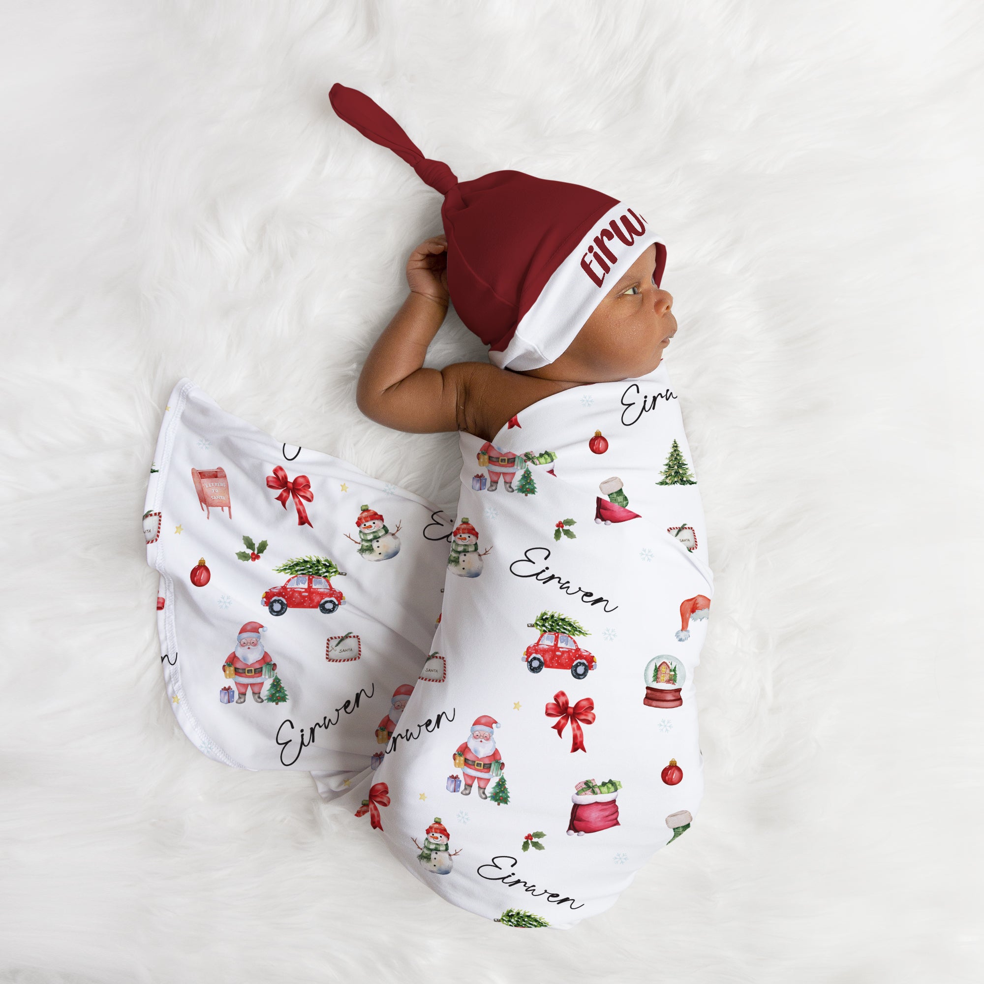 Personalized Swaddle in Christmas Day