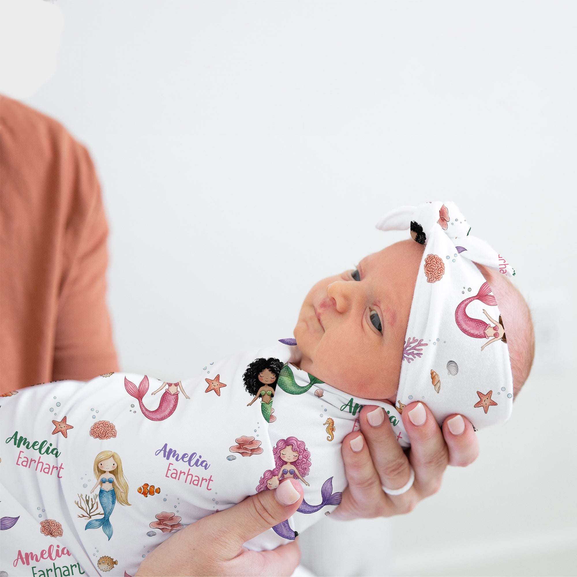 Personalized Knotted Headband in Little Mermaid