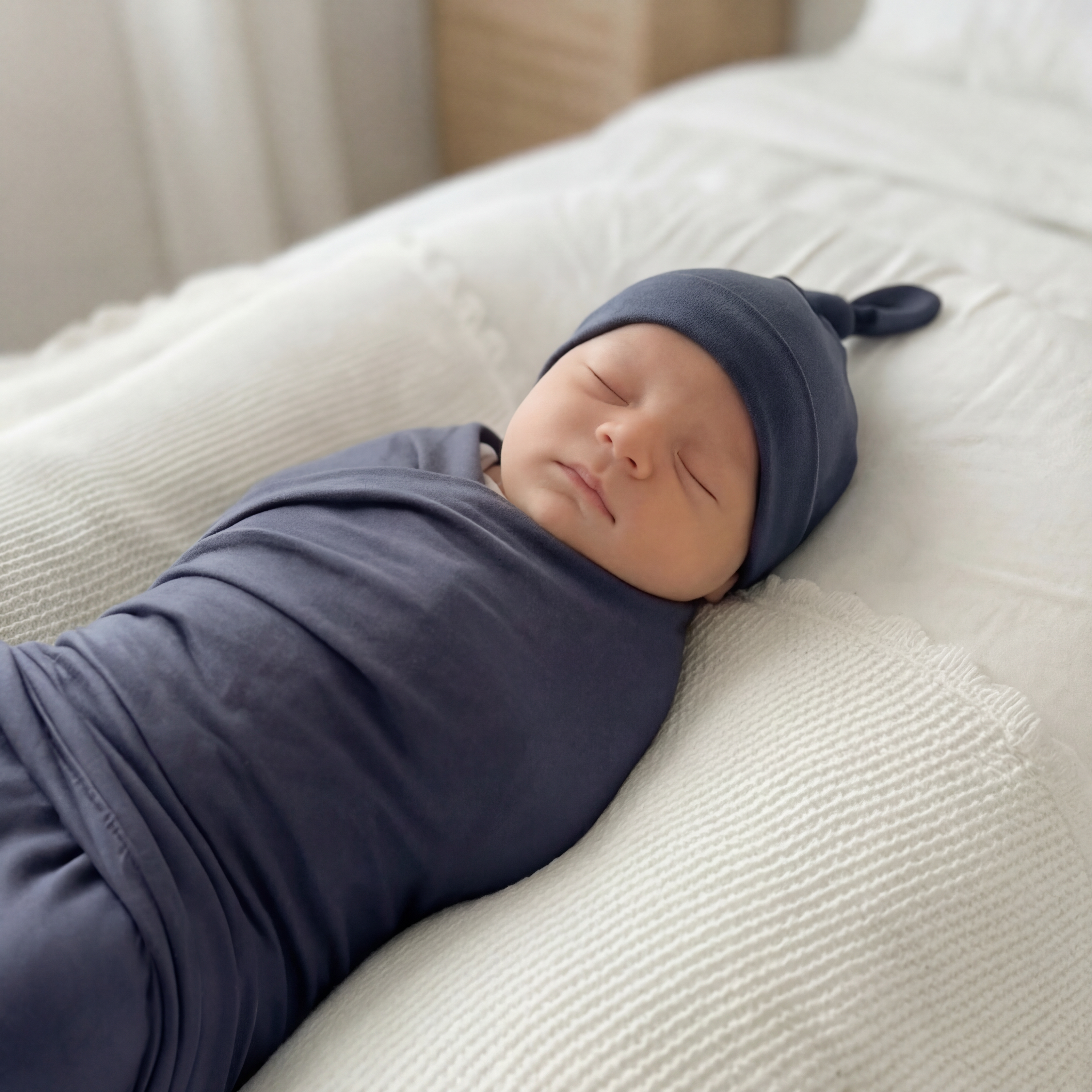 Swaddle with Hat Set in Moss