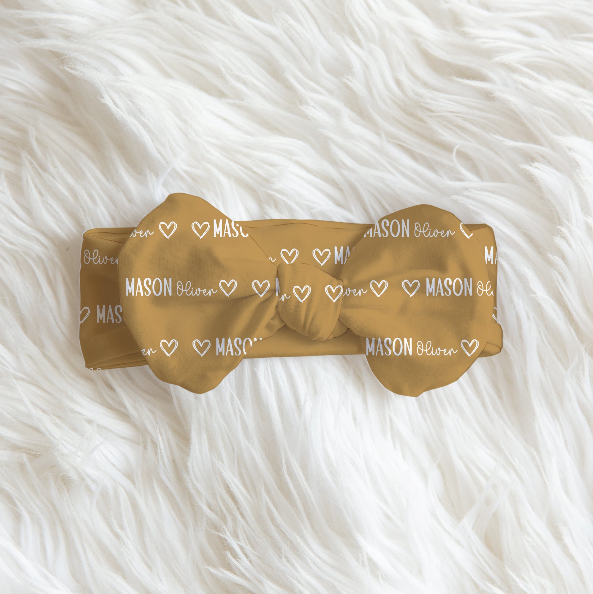 Personalized Bow Headband in Mono Name