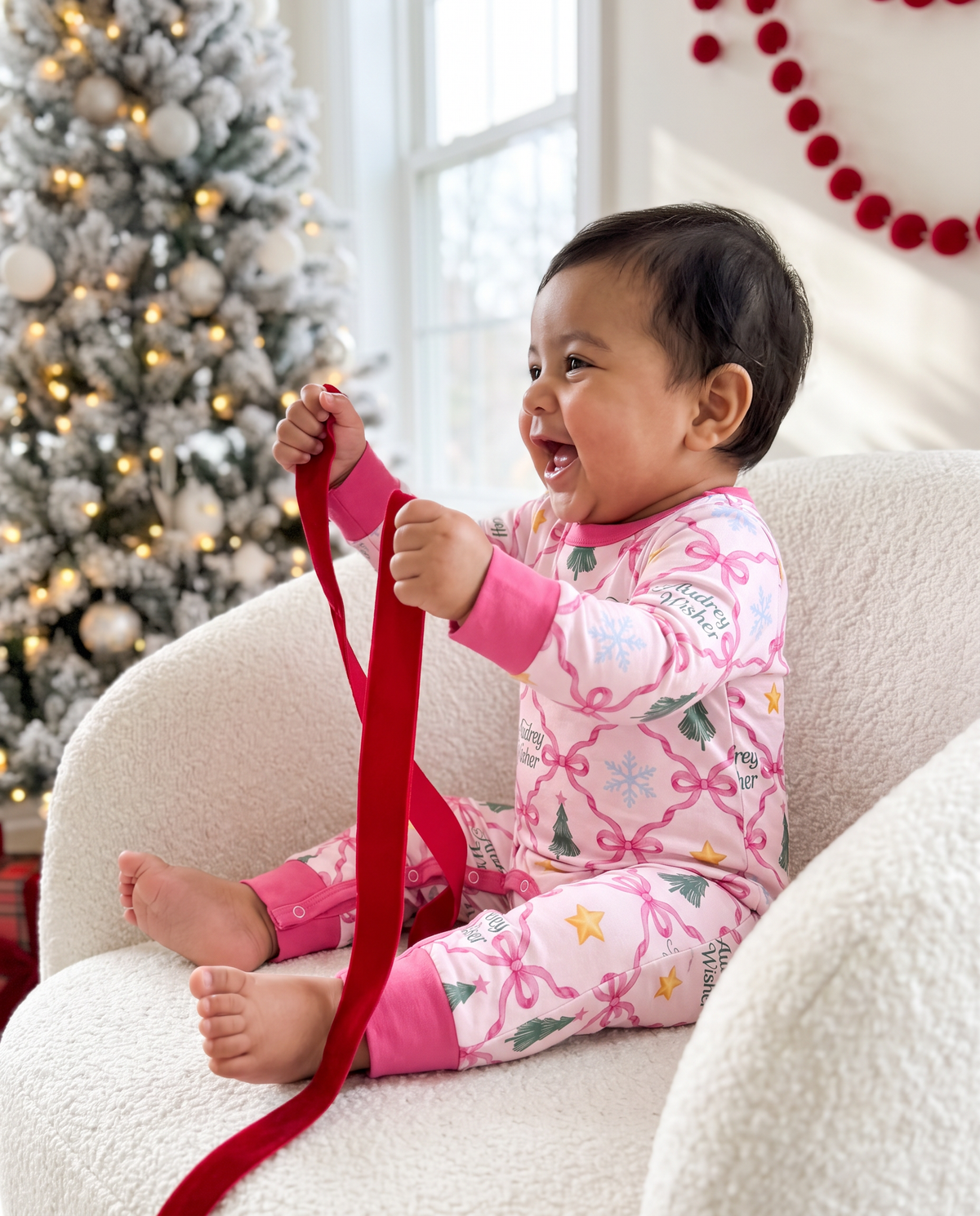 Personalized Long-sleeved Snap Romper in North Star