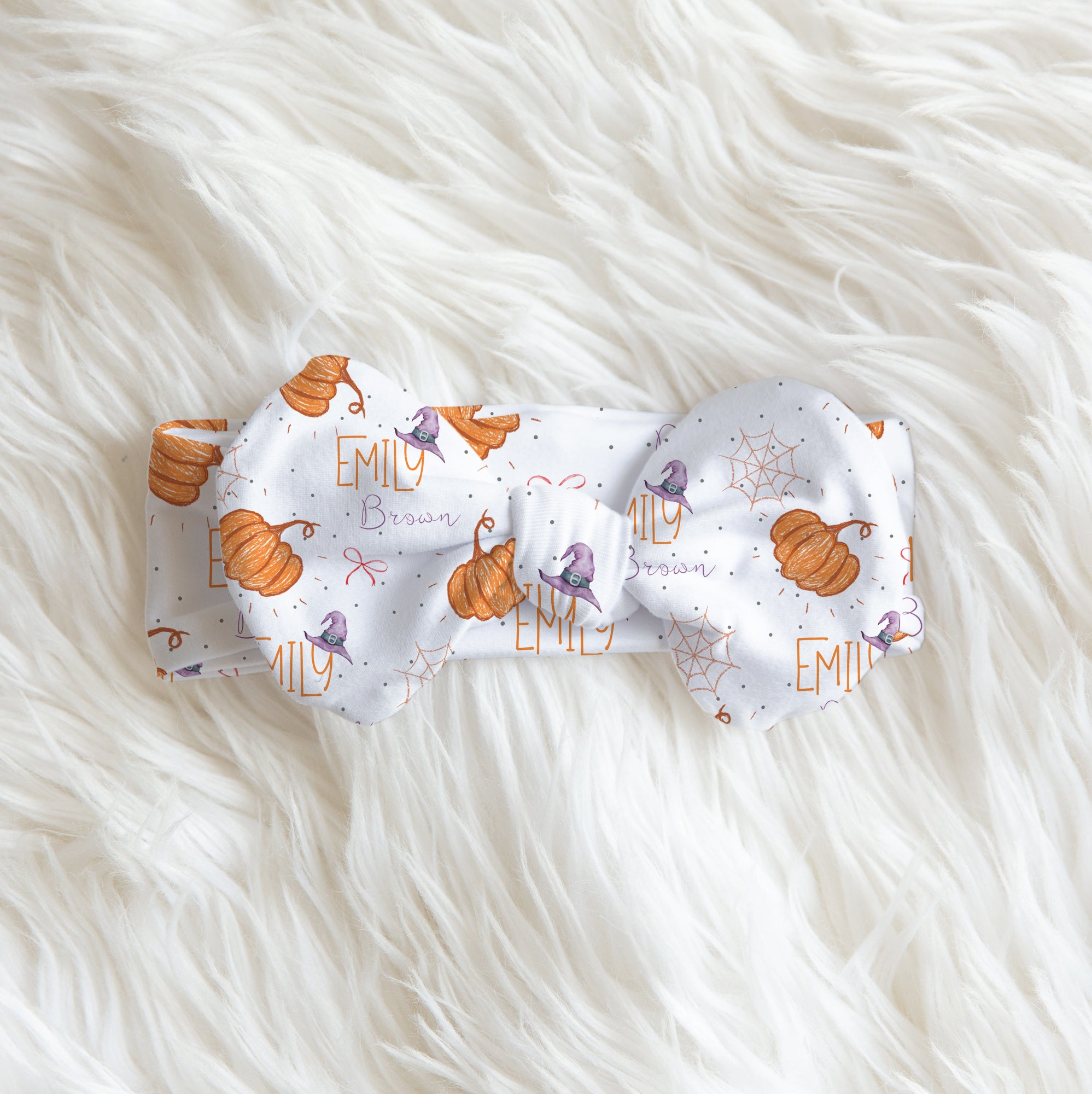 Little Pumpkin Personalized Bow Headband