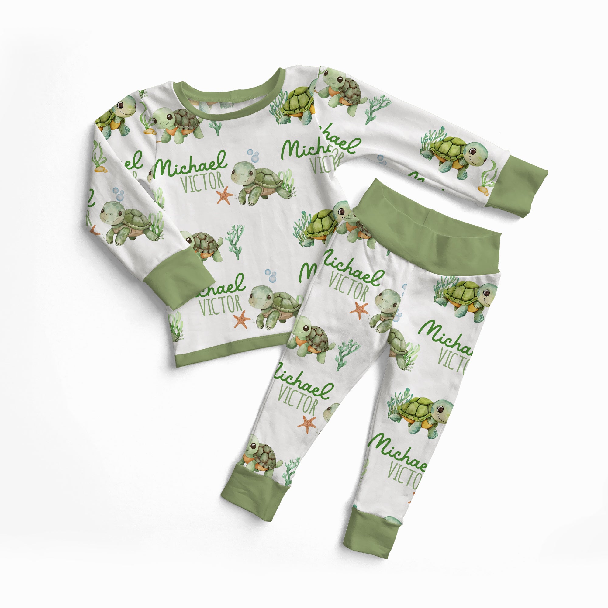 Personalized Pajama Set in Sea Turtle