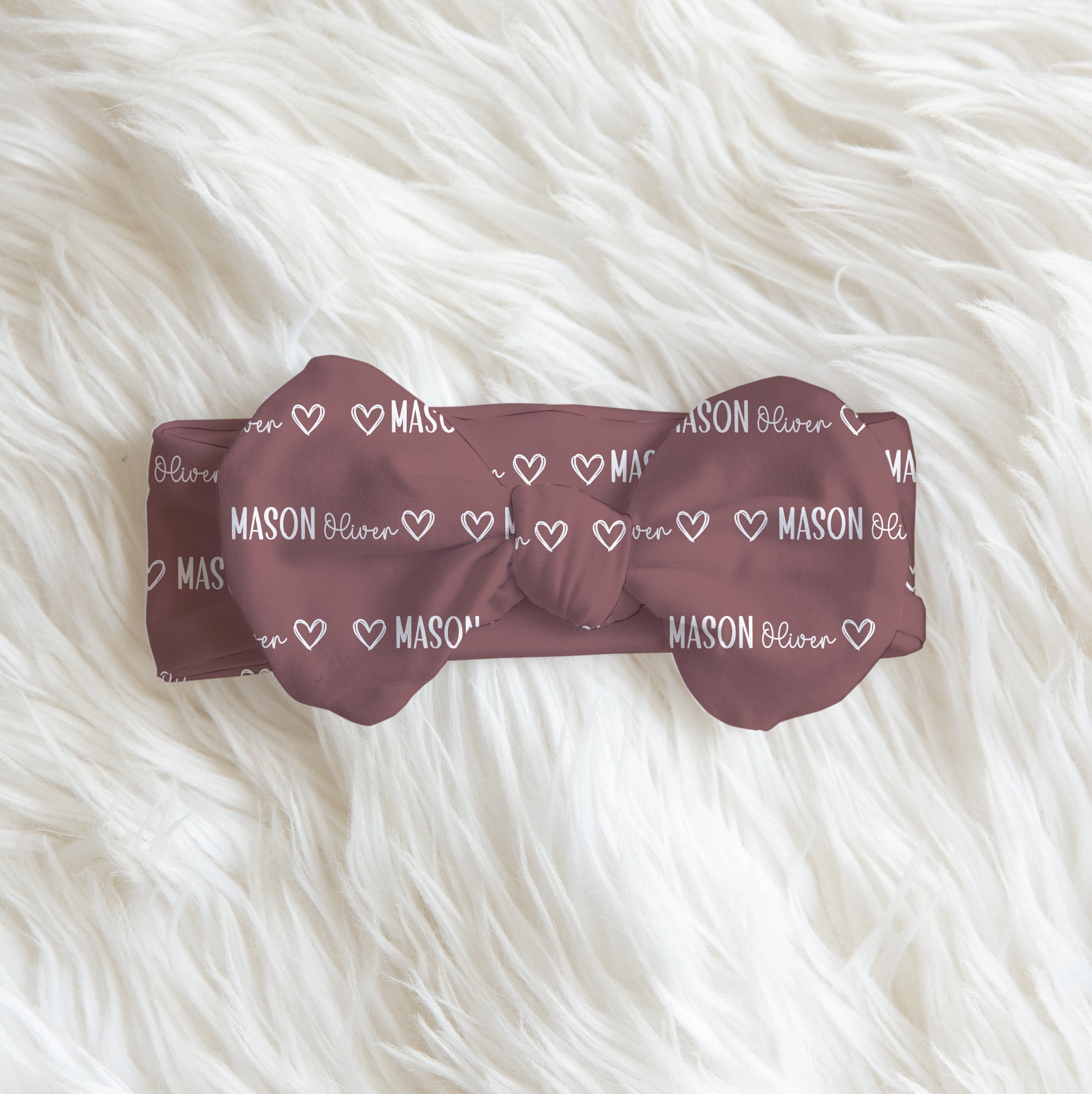 Personalized Bow Headband in Mono Name
