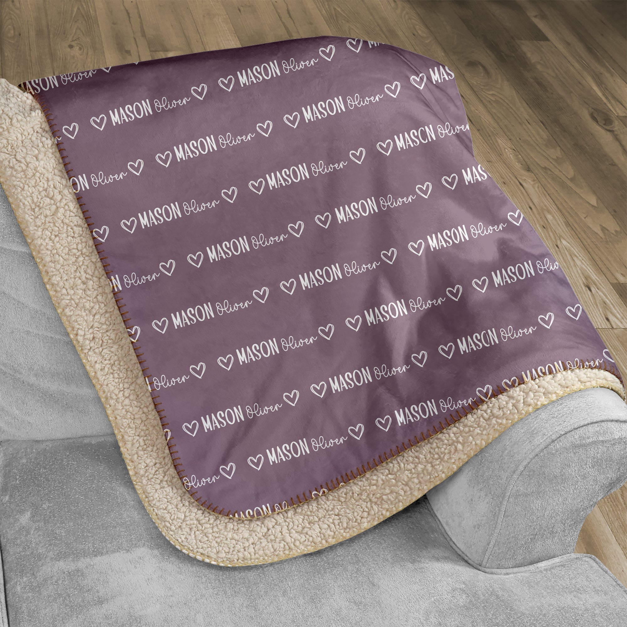 Mono Name Personalized Sherpa Blanket