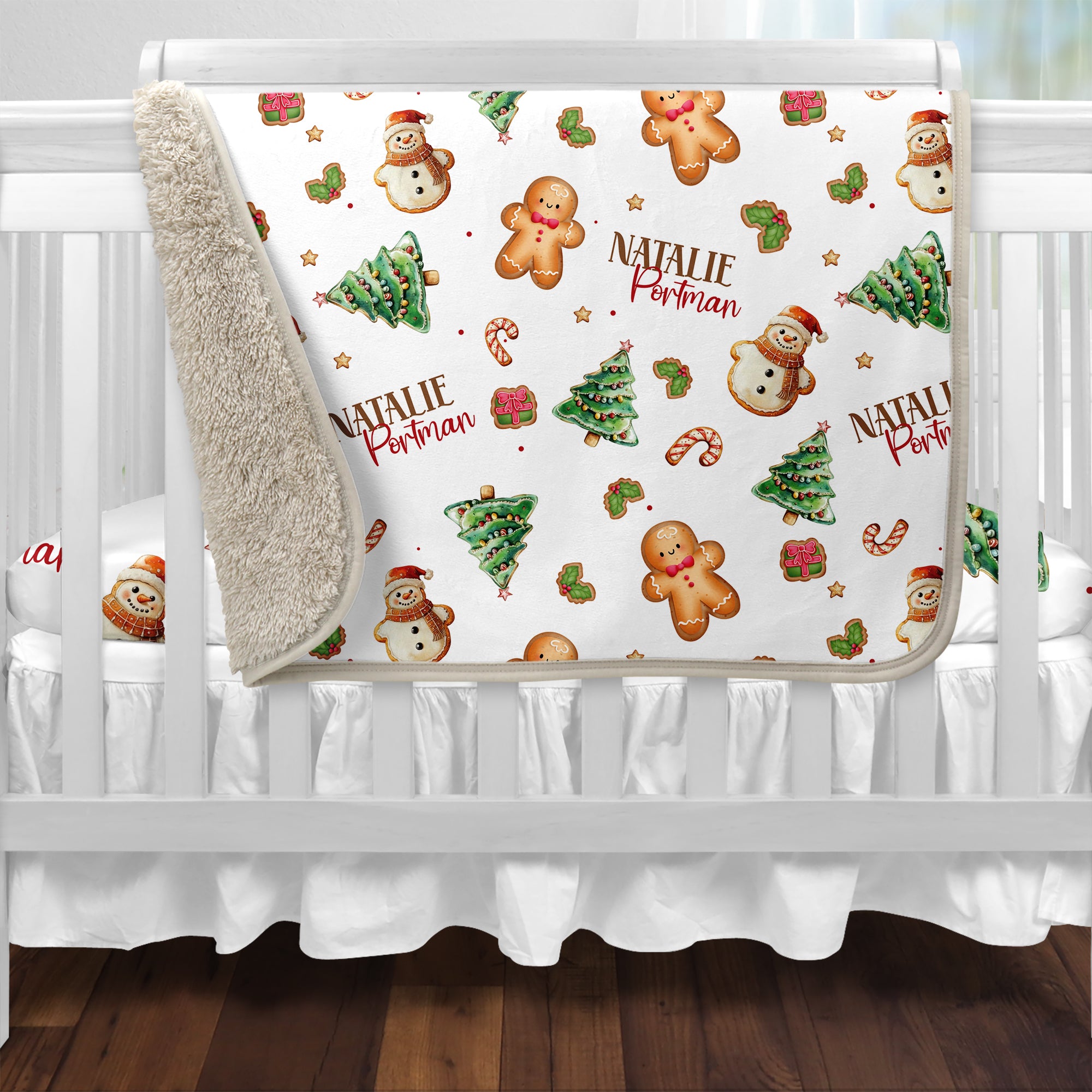 Gingerbread Personalized Sherpa Blanket