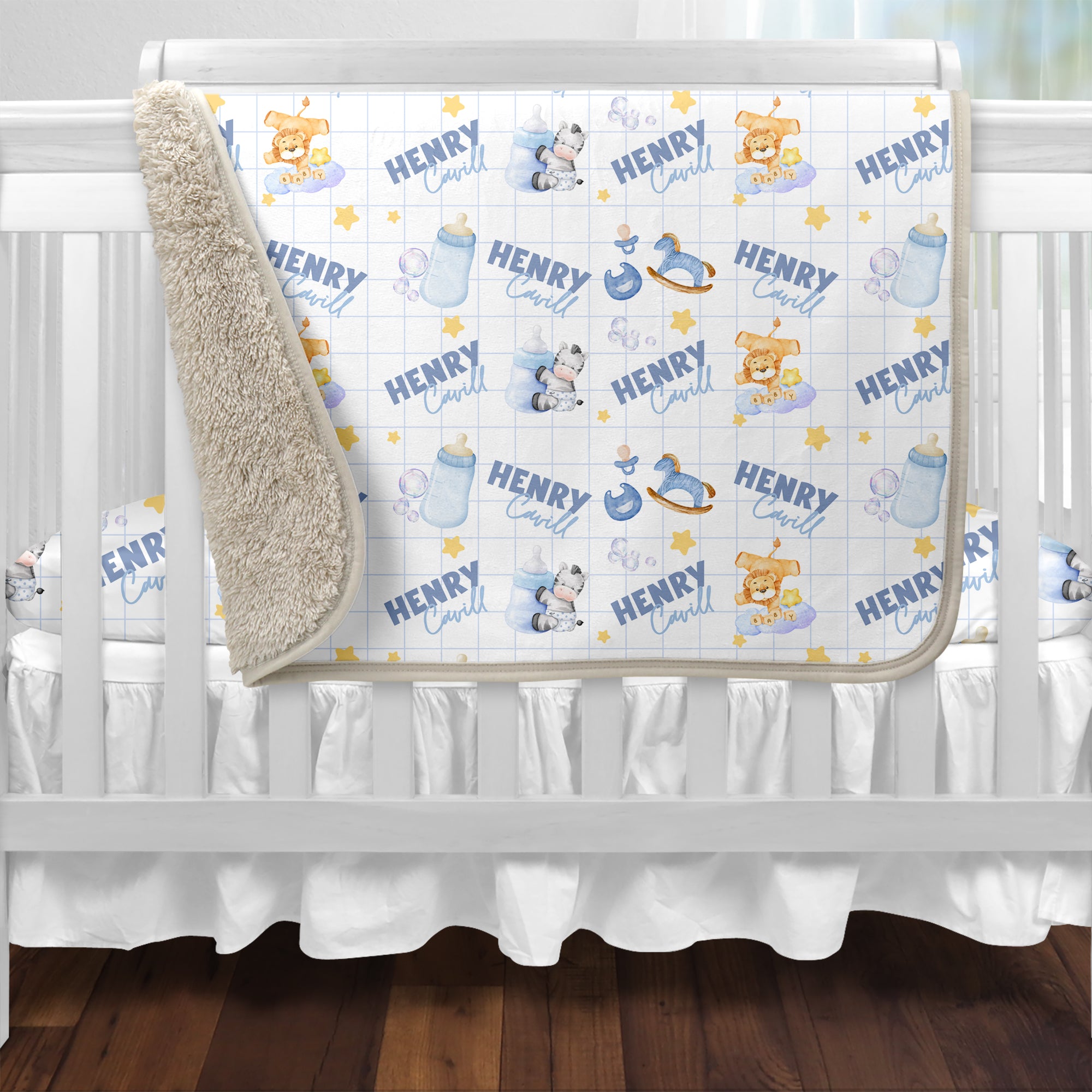 Blue Milk Drunk Personalized Sherpa Blanket