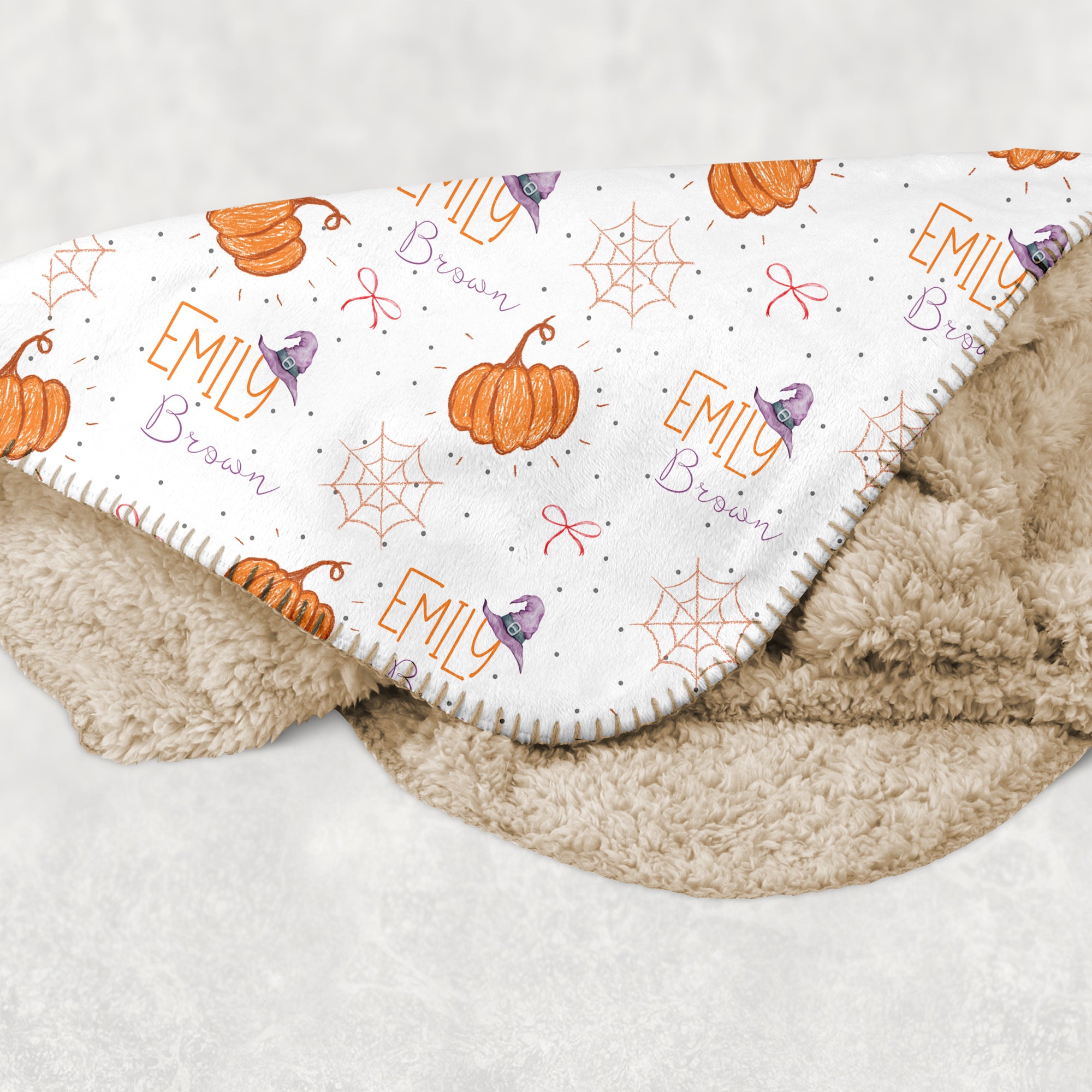 Little Pumpkin Personalized Sherpa Blanket