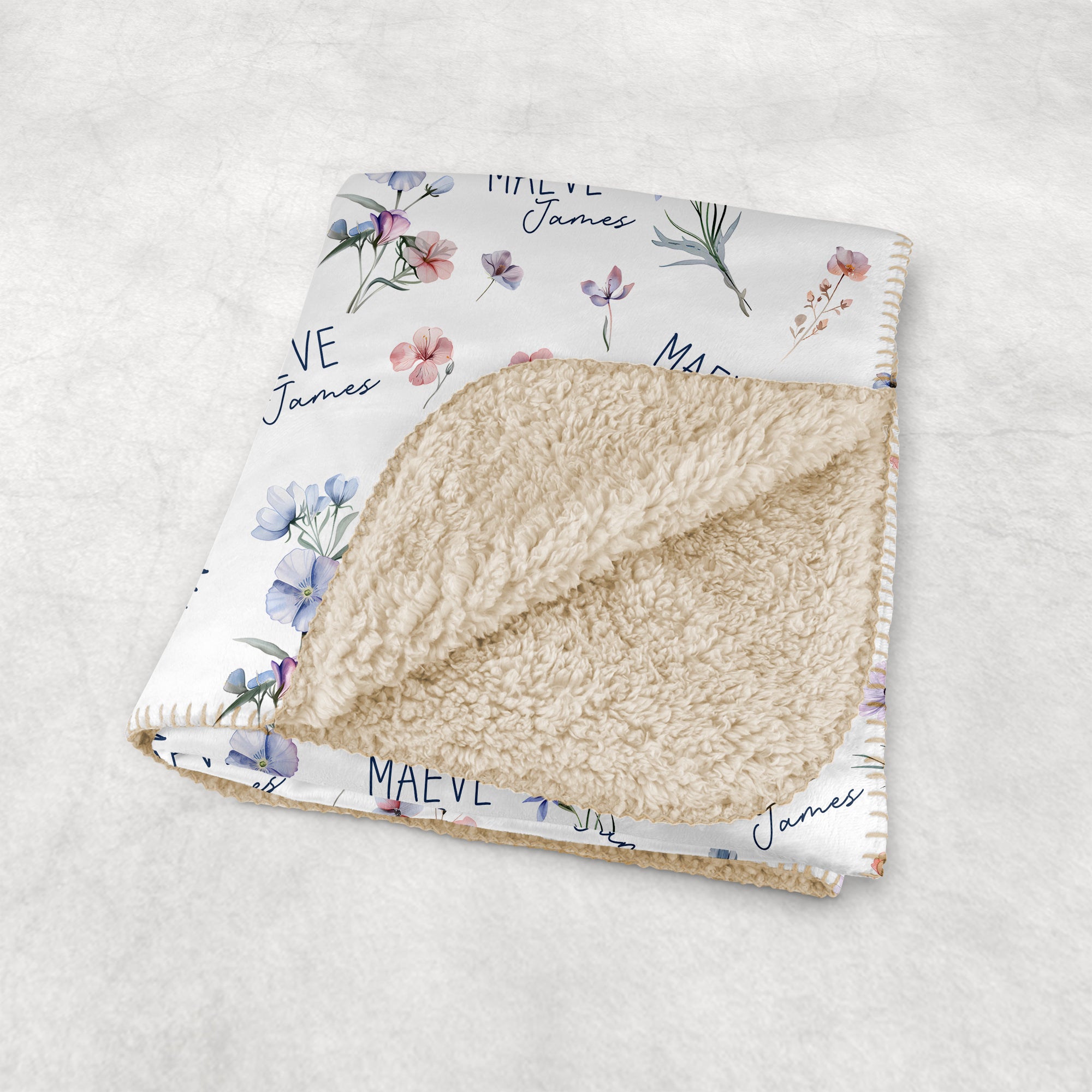 Personalized Blanket in Pretty Wildflower