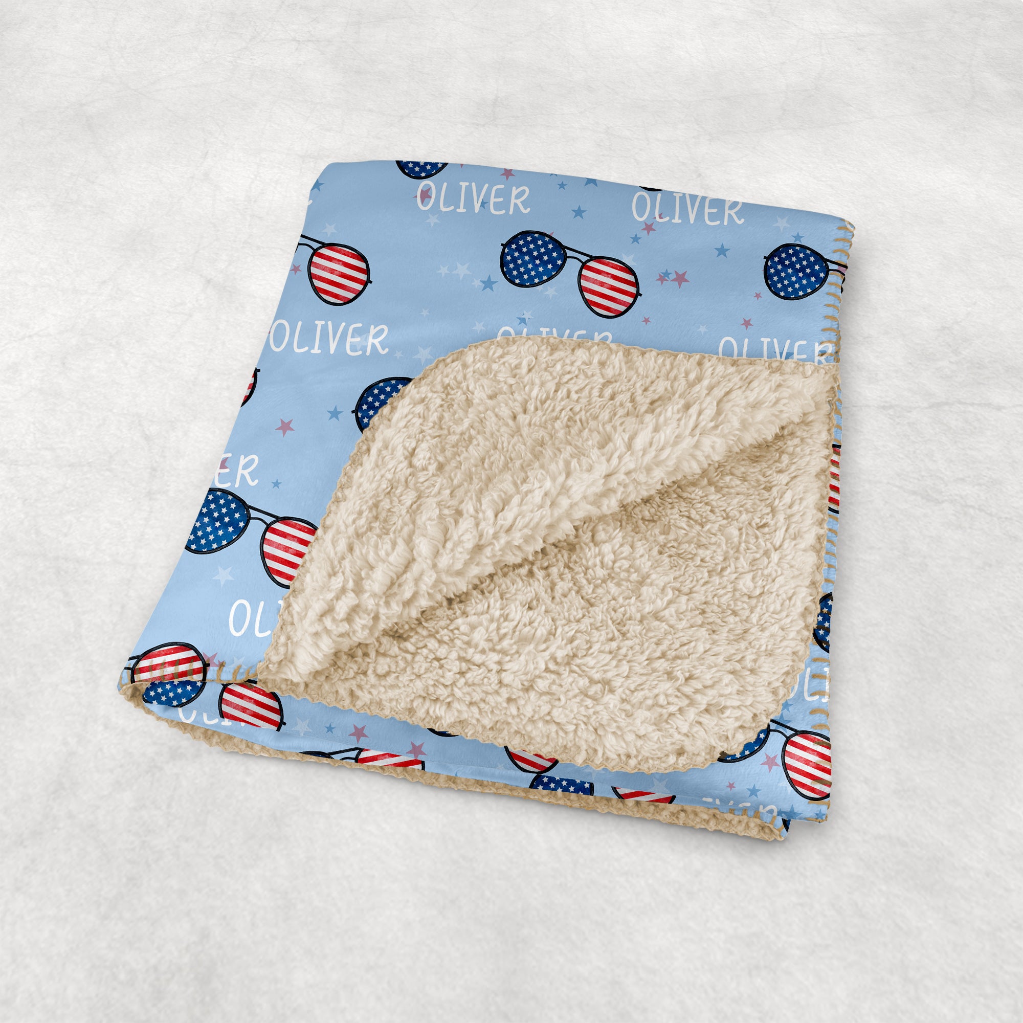 Personalized Blanket in Patriotic