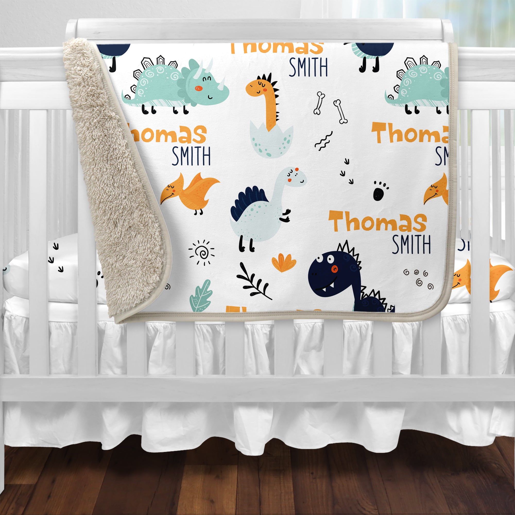 Personalized Blanket in Cute Dinosaur