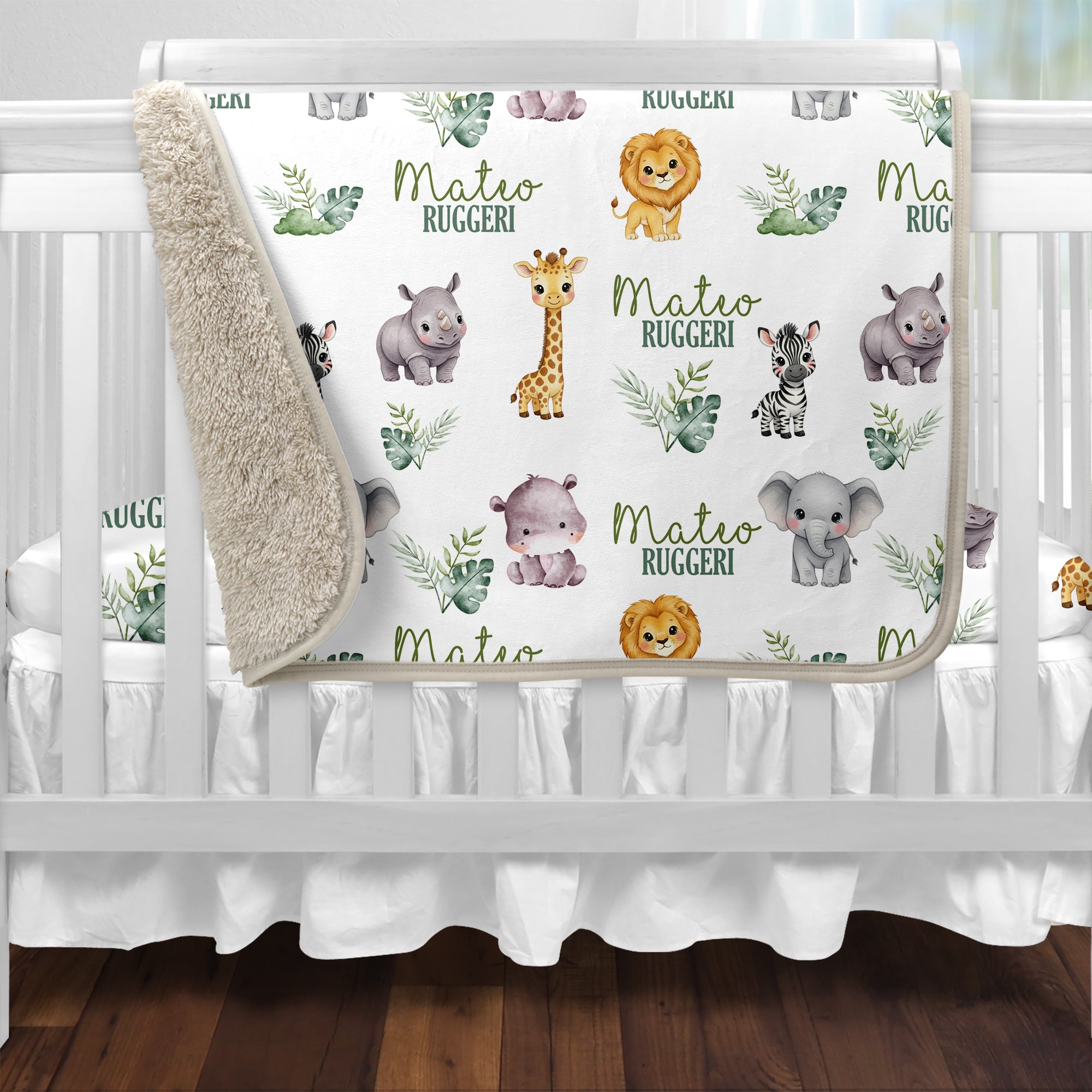 Personalized Blanket in Safari Animal