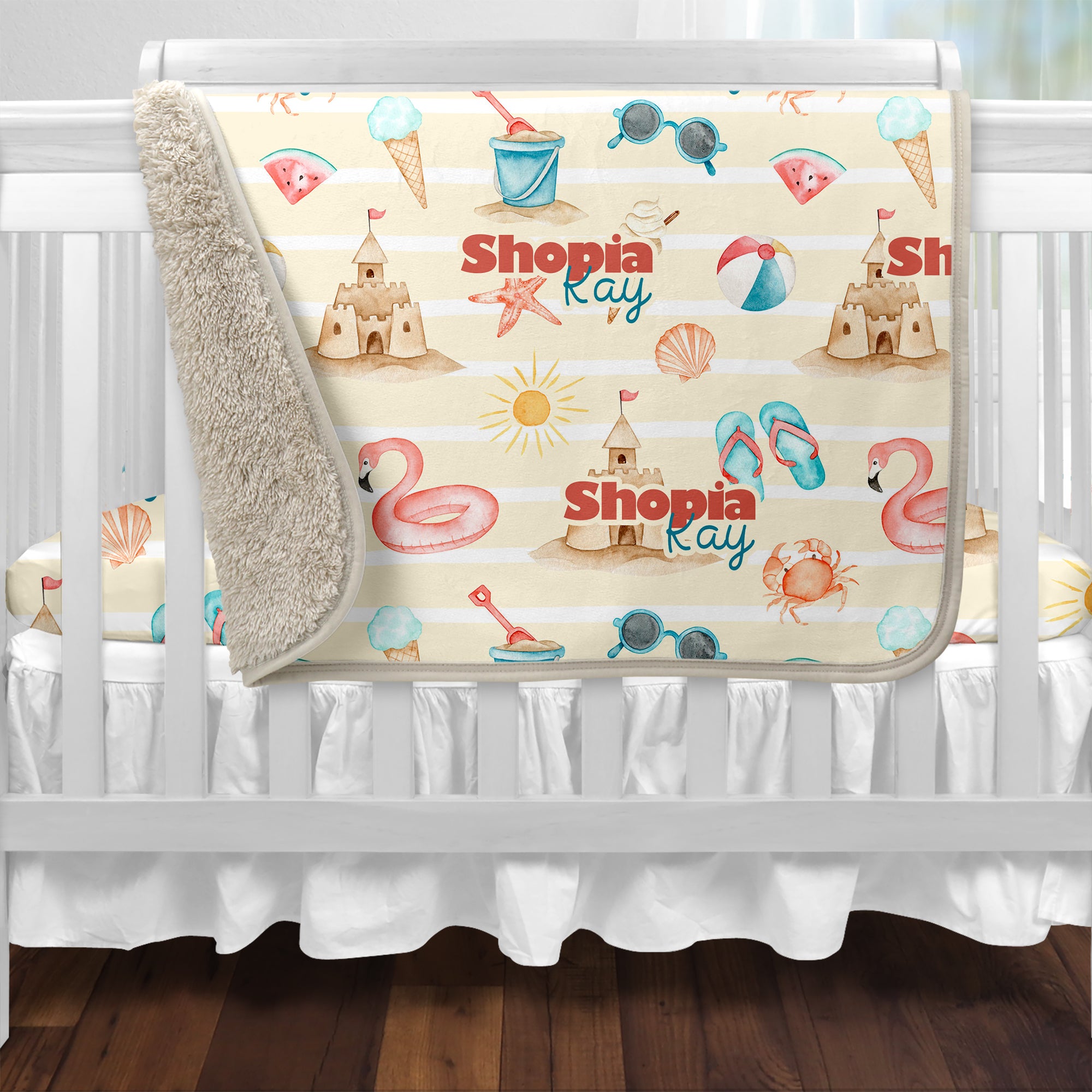 Personalized Blanket in Summer Beach