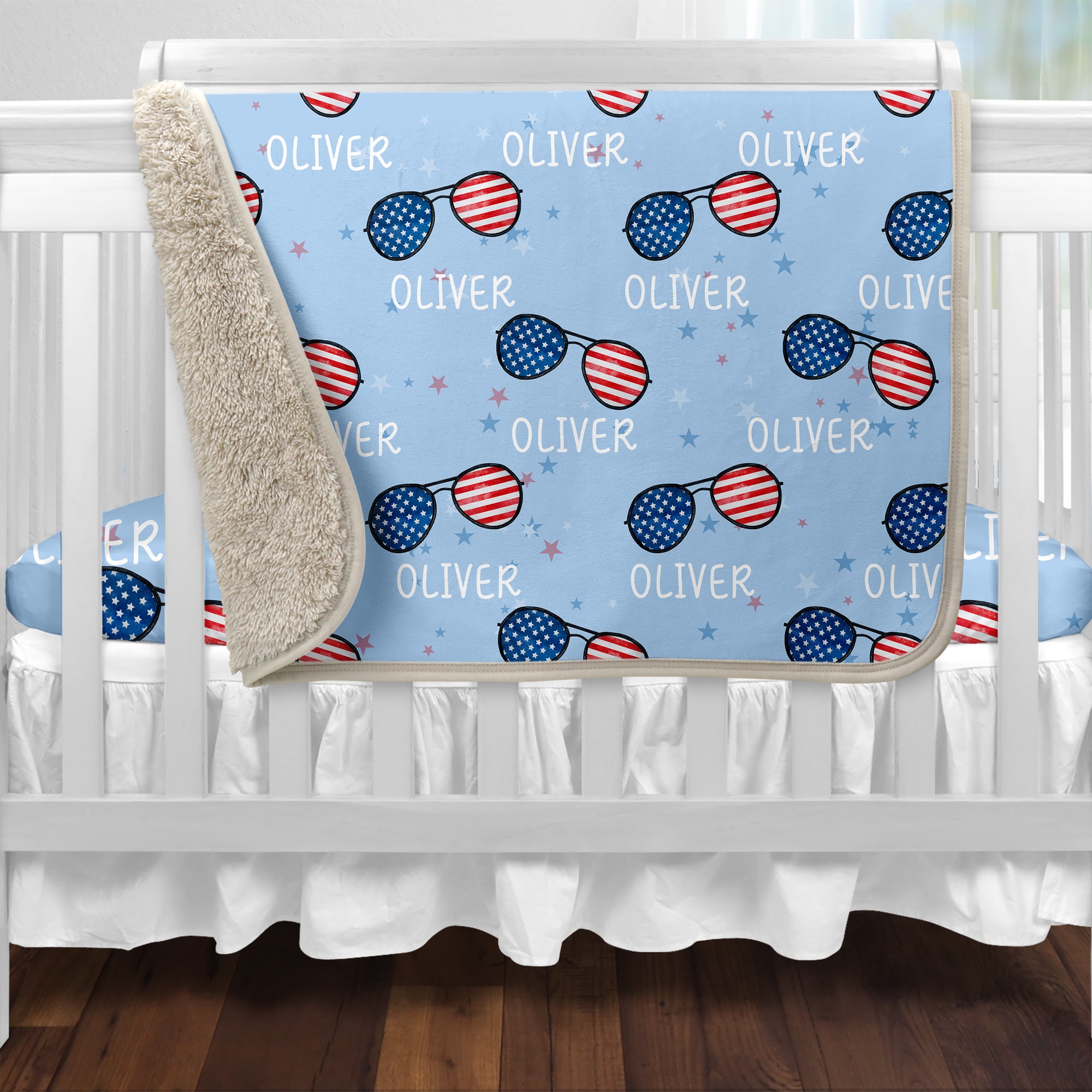 Personalized Blanket in Patriotic