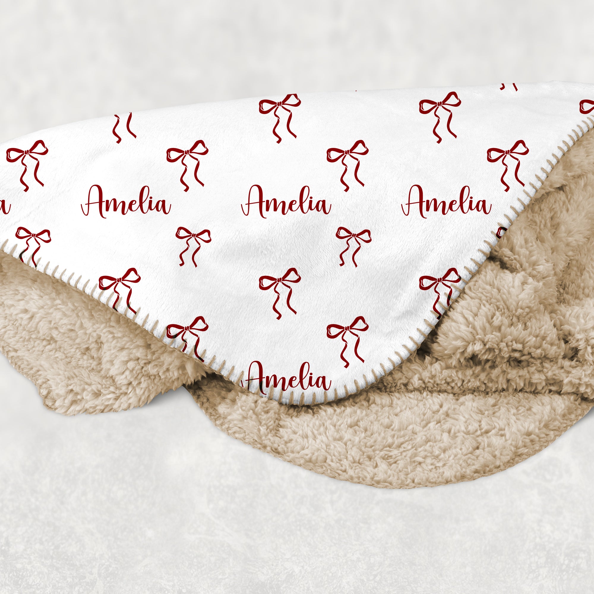 Personalized Blanket in Coquette Ribbon