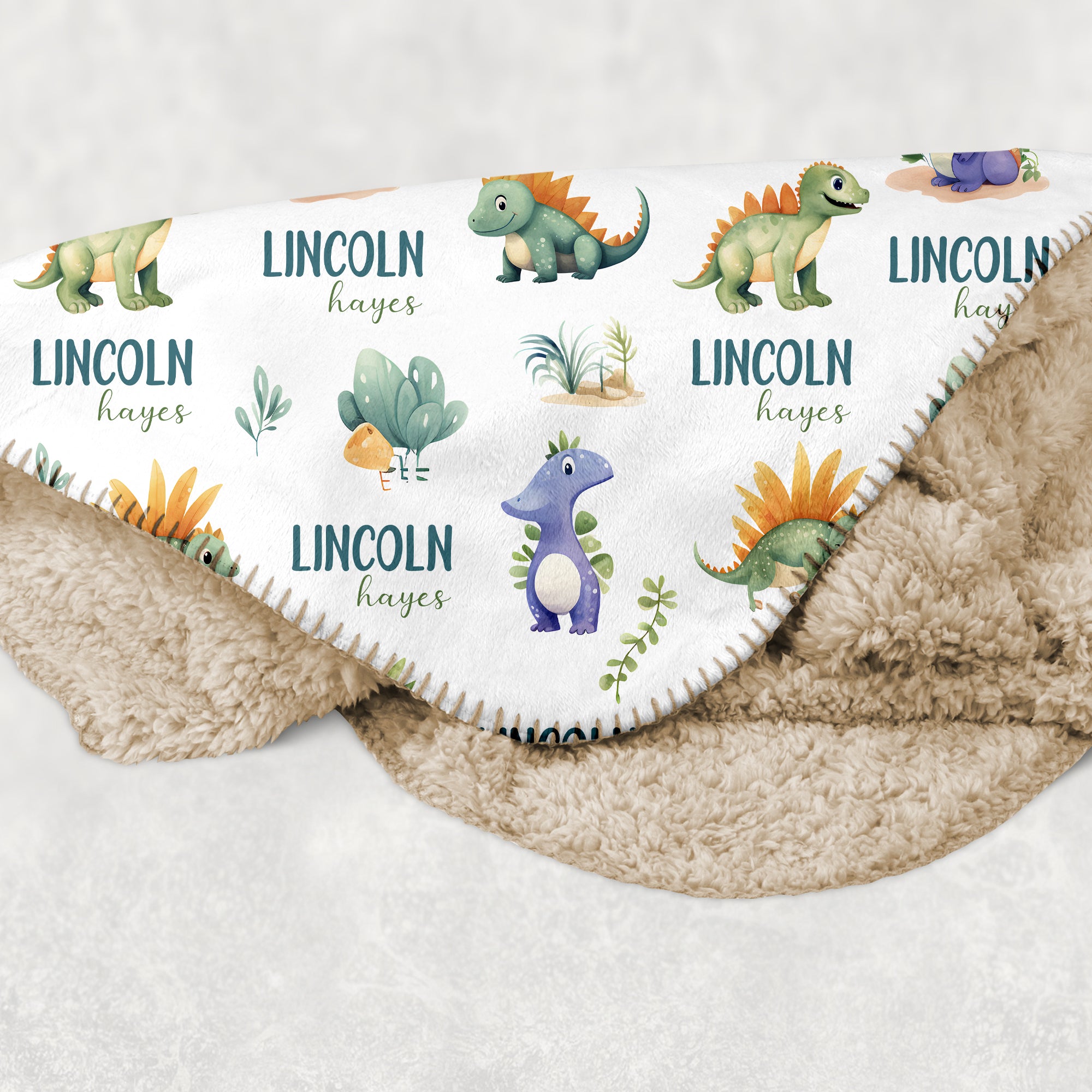 Personalized Blanket in Dinosaur Boy
