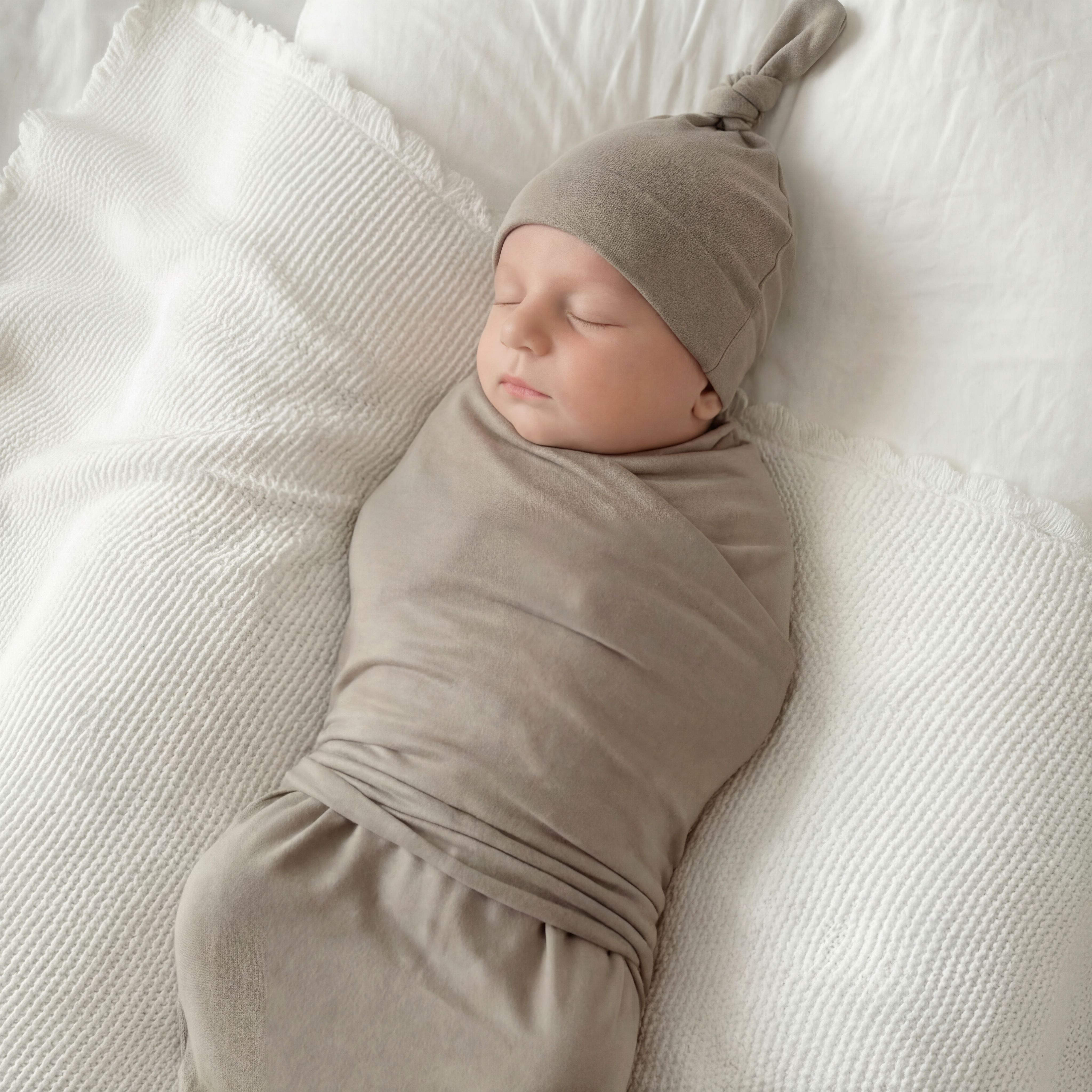 Swaddle with Hat Set in Smoke