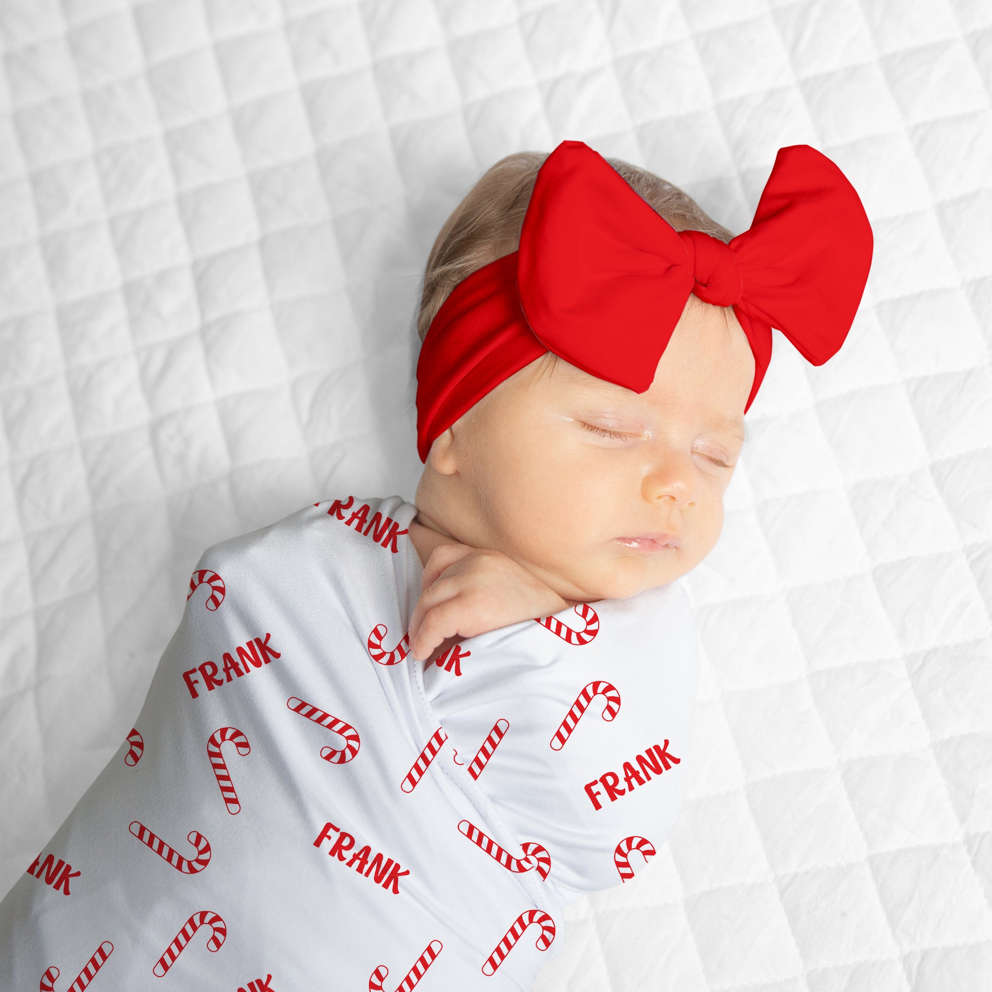 Personalized Bow Headband in Candy Red