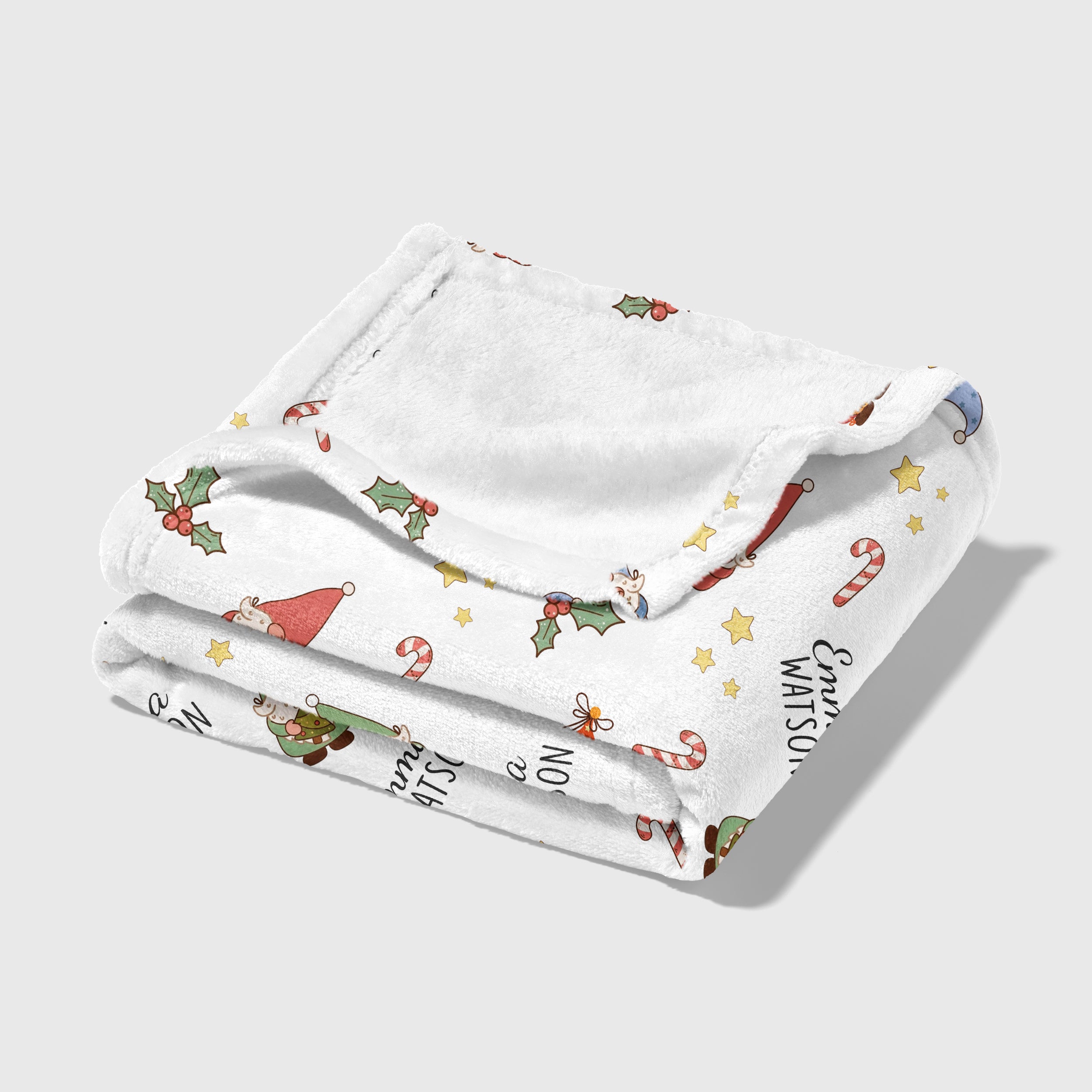 Personalized Blanket in Christmas Gnomes