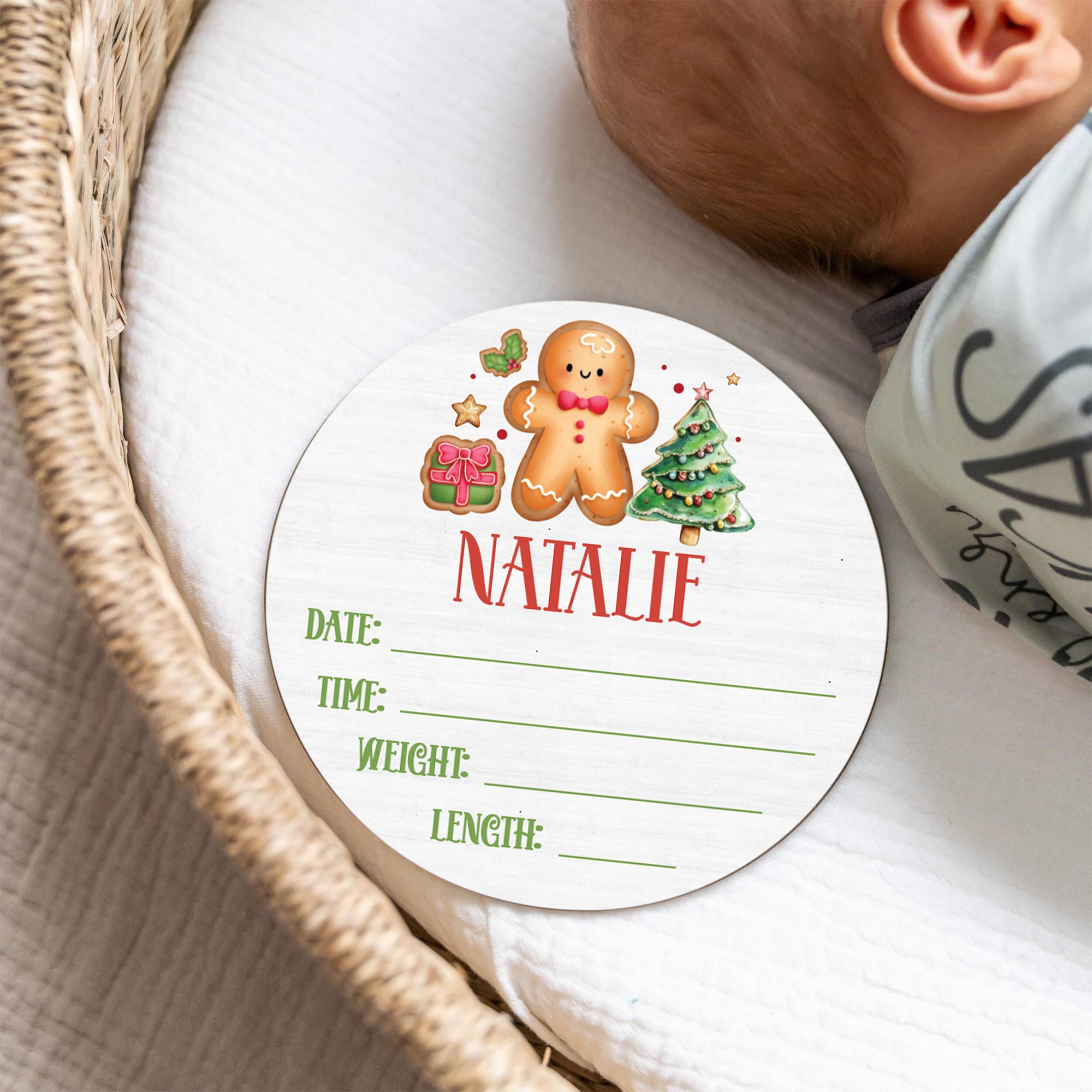 Personalized Wood Sign in Gingerbread