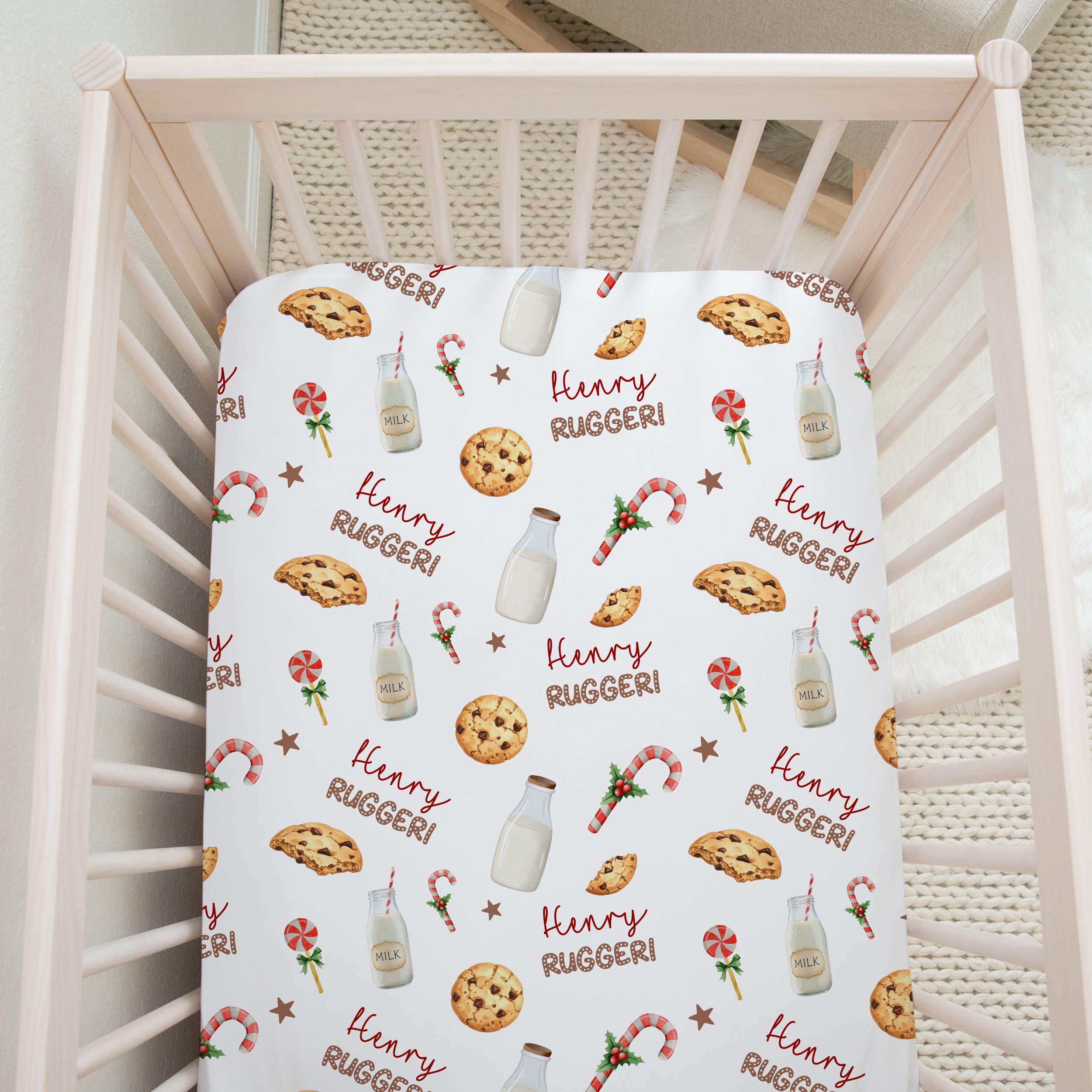 Personalized Crib Sheet in Sweet Cookie
