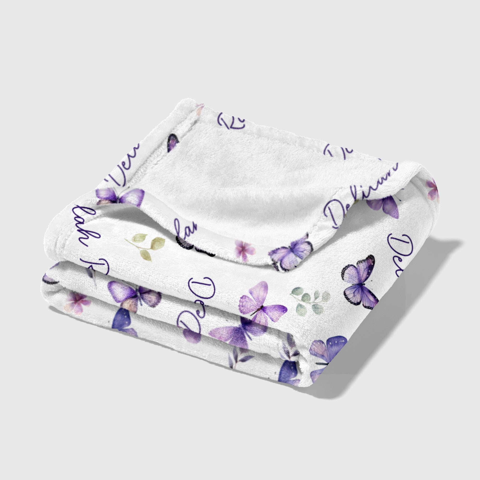 Personalized Blanket in Purple Butterfly