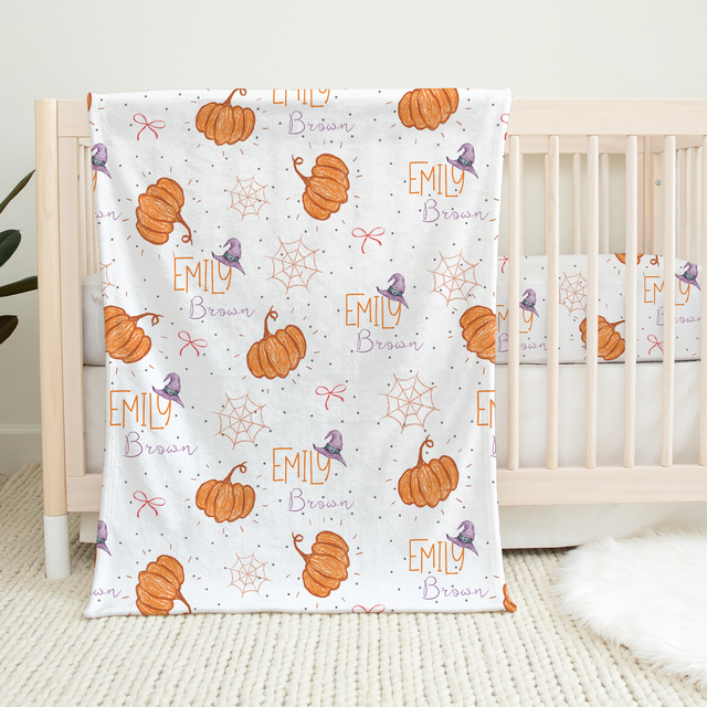 Personalized Blanket in Little Pumpkin