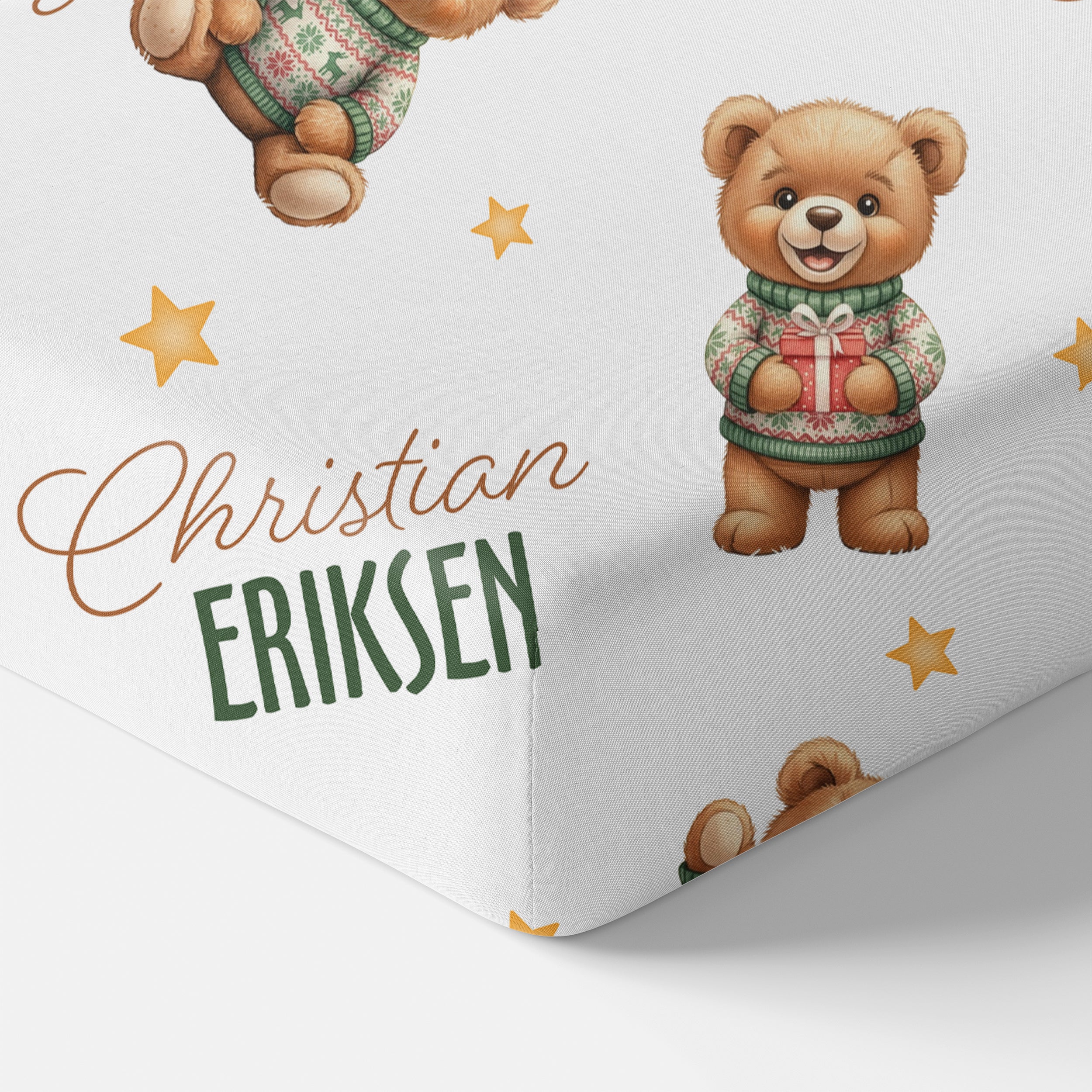 Personalized Crib Sheet in Cozy Bear