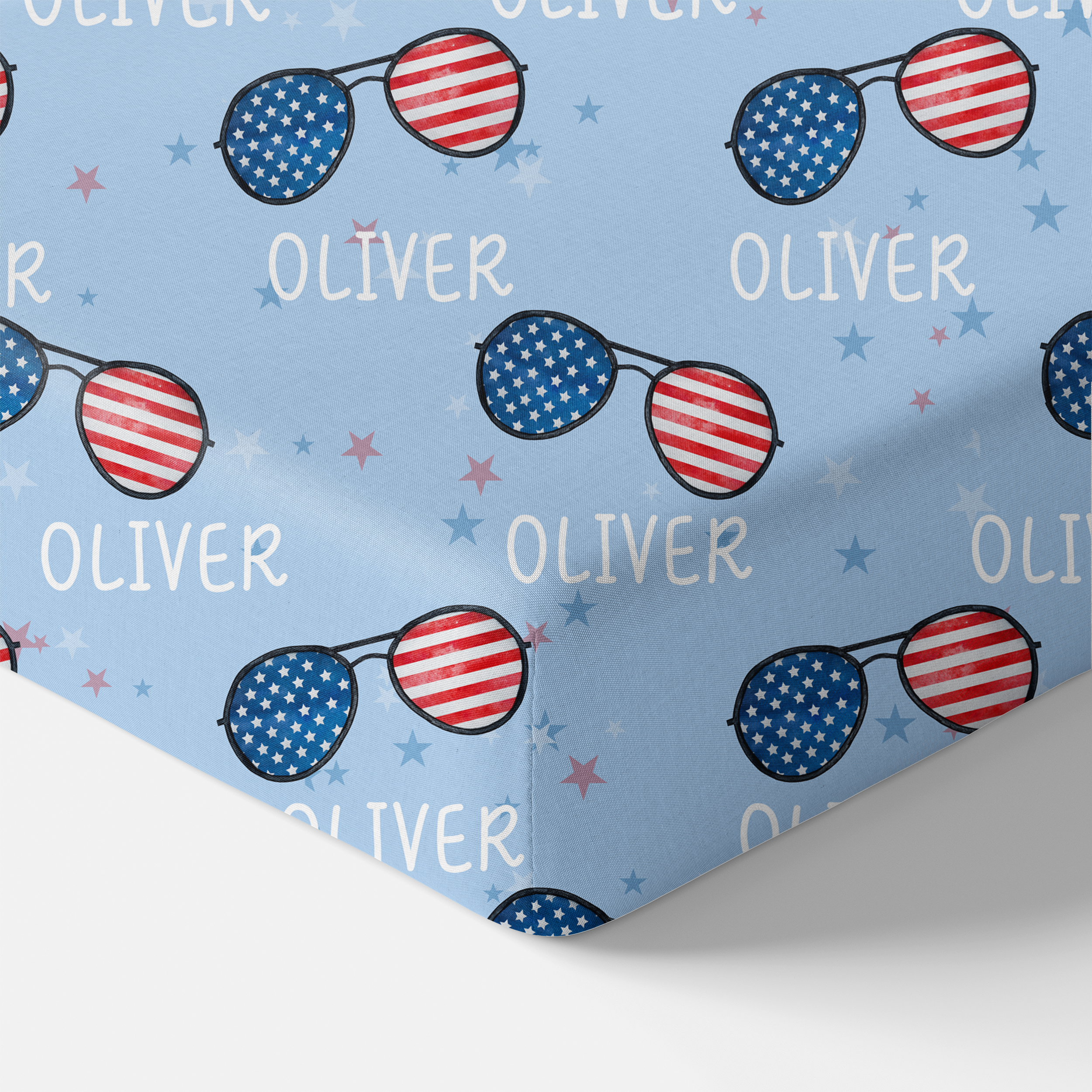 Personalized Crib Sheet in Patriotic
