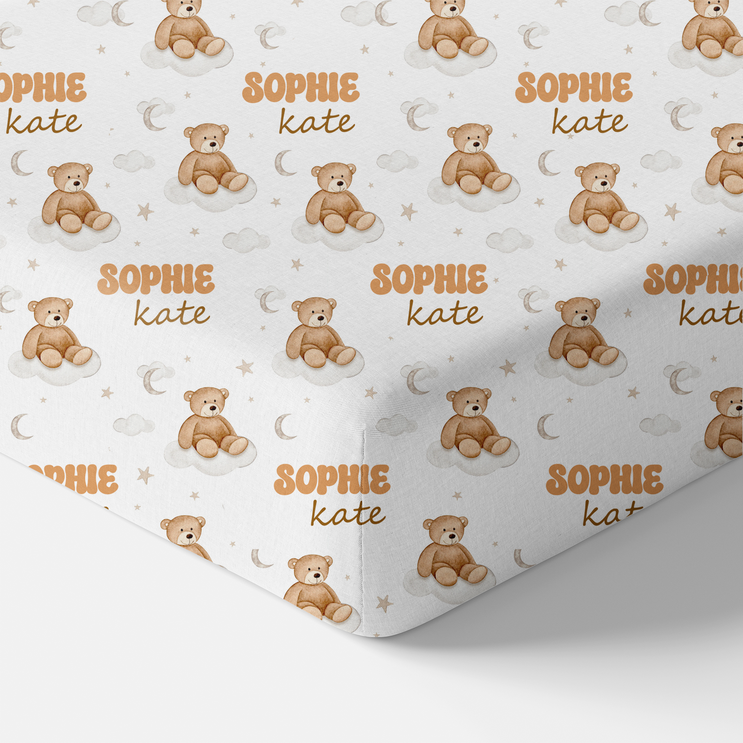 Personalized Crib Sheet in Teddy Bear