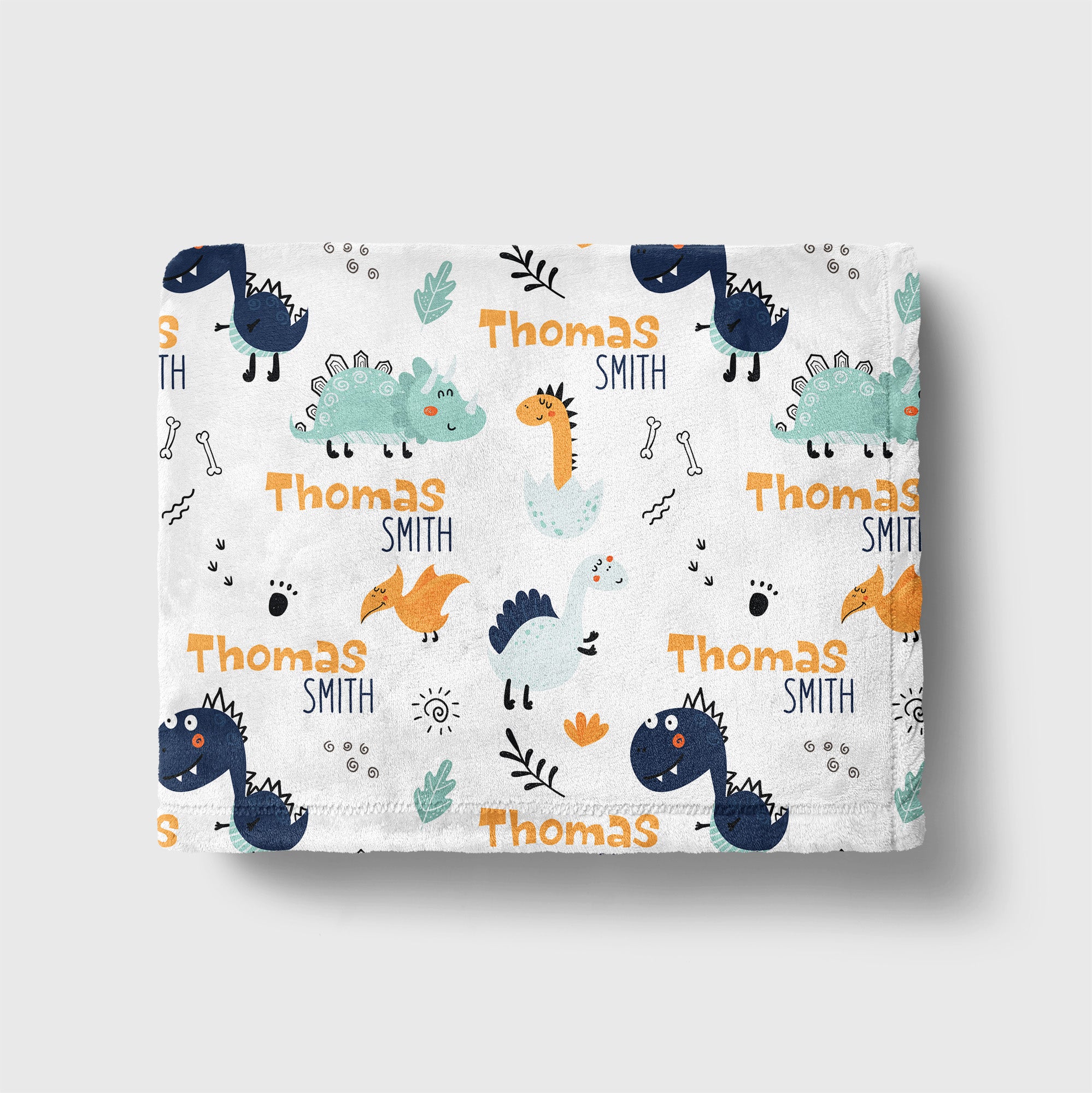 Personalized Blanket in Cute Dinosaur
