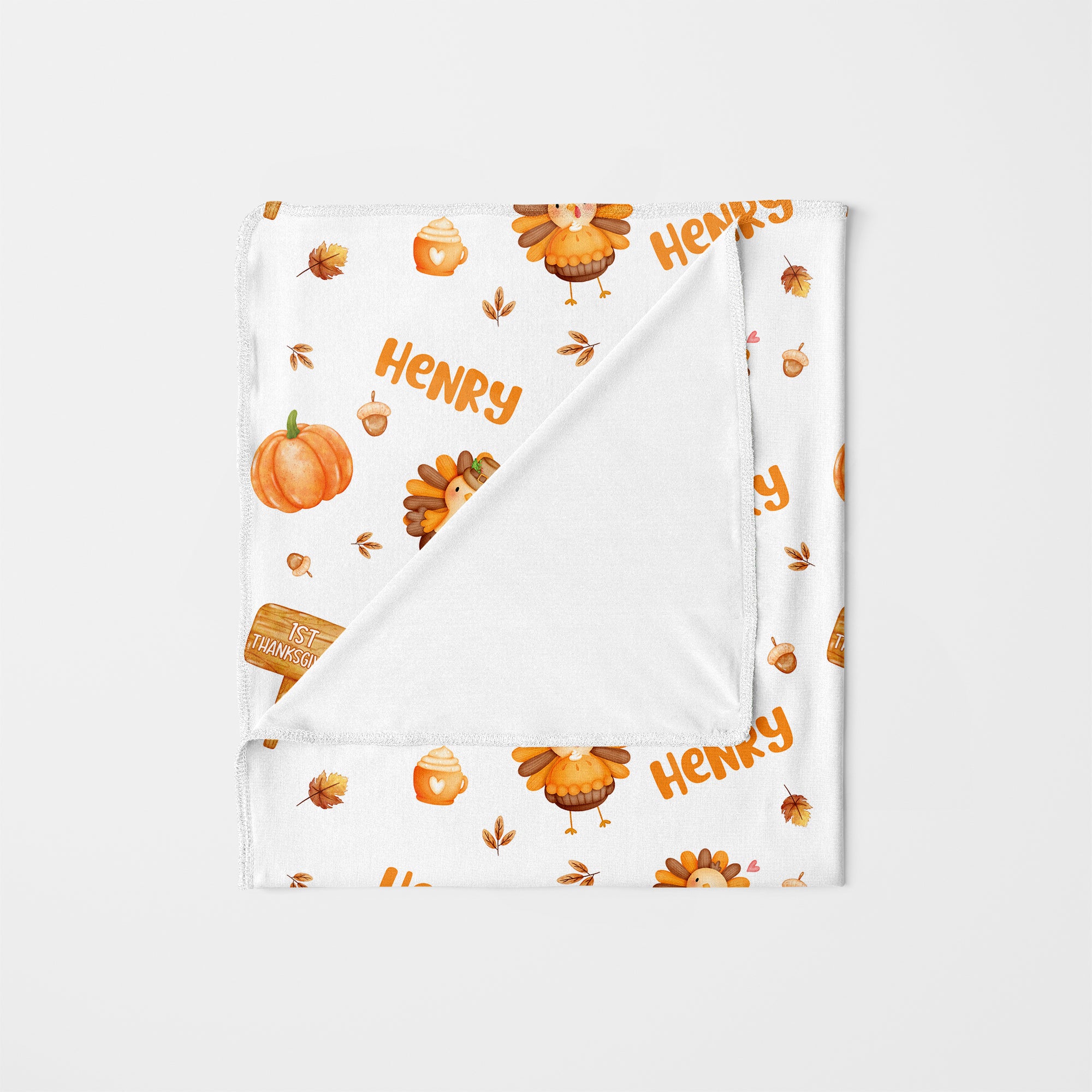 Personalized Swaddle in Babe's 1st Thanks Giving