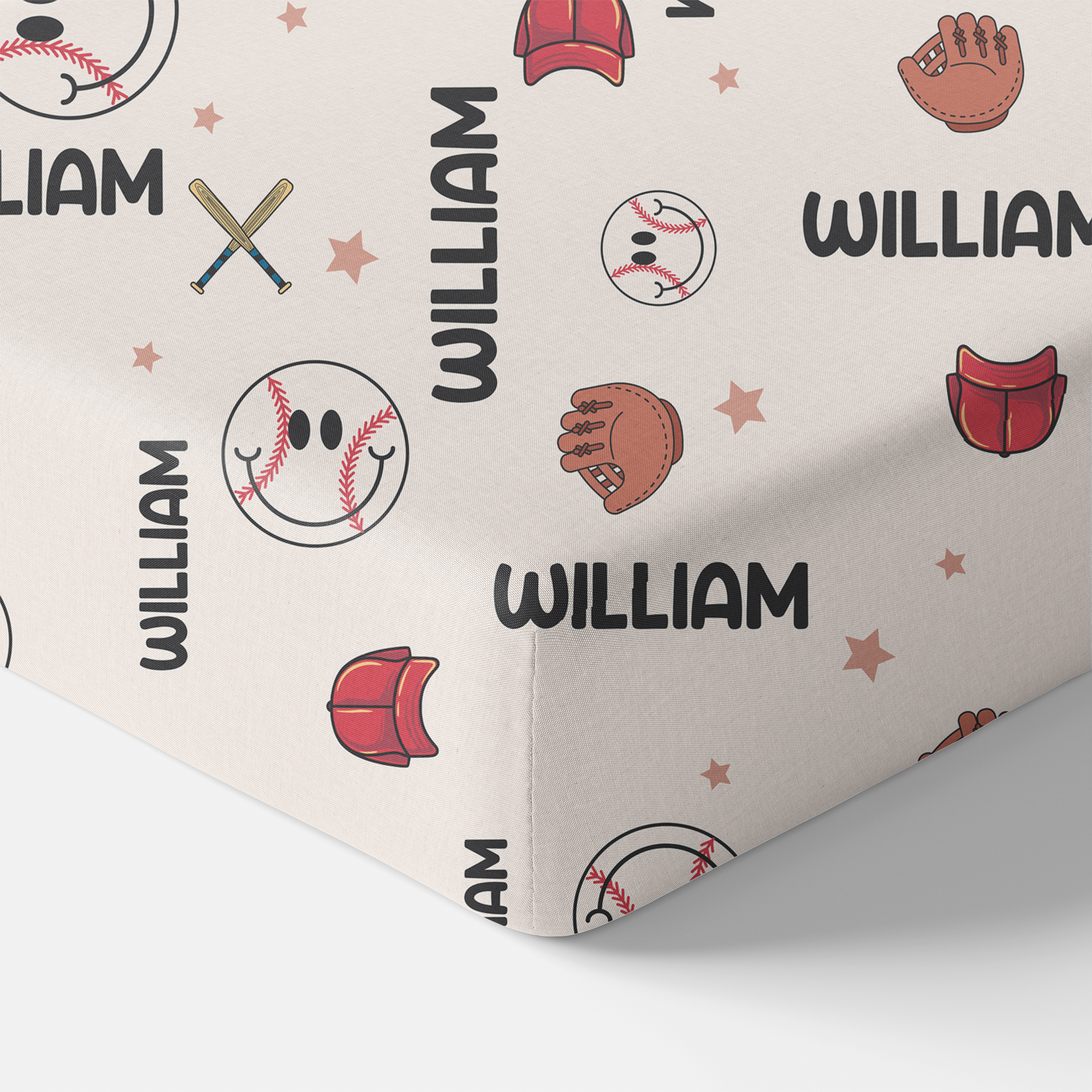 Personalized Crib Sheet in Baseball