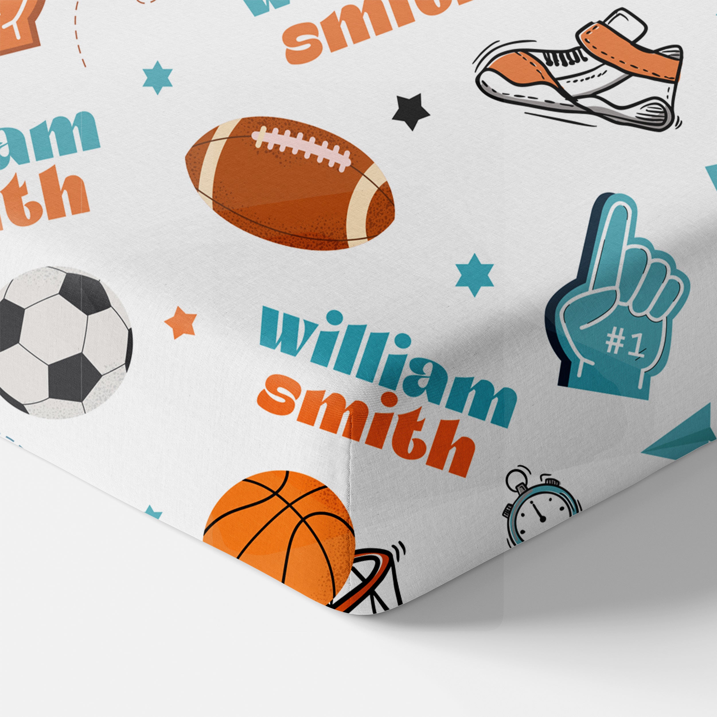 Personalized Crib Sheet in Half Time