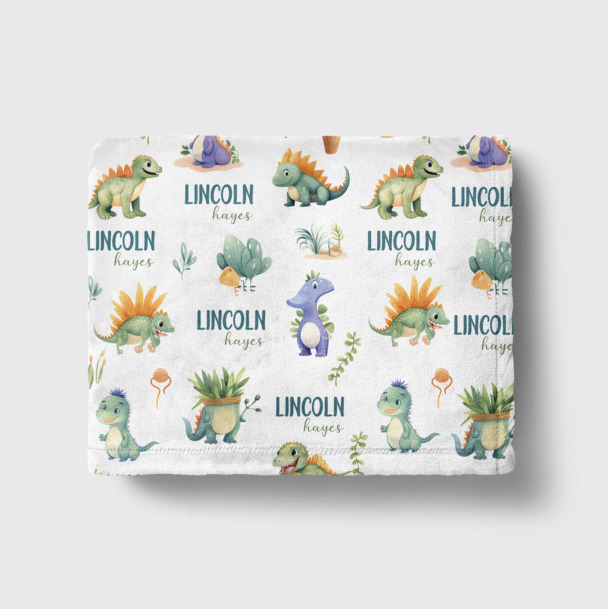 Personalized Blanket in Dinosaur Boy
