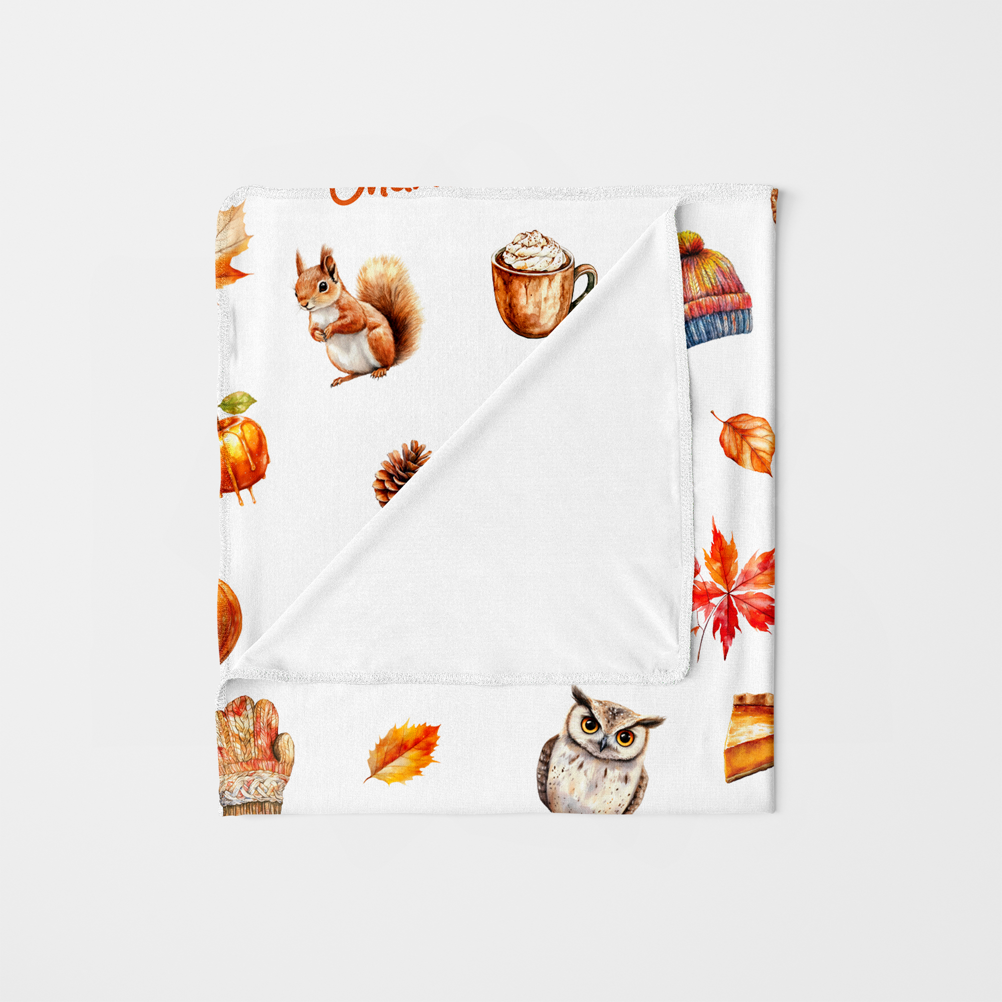 Personalized Swaddle in Fall Cottage