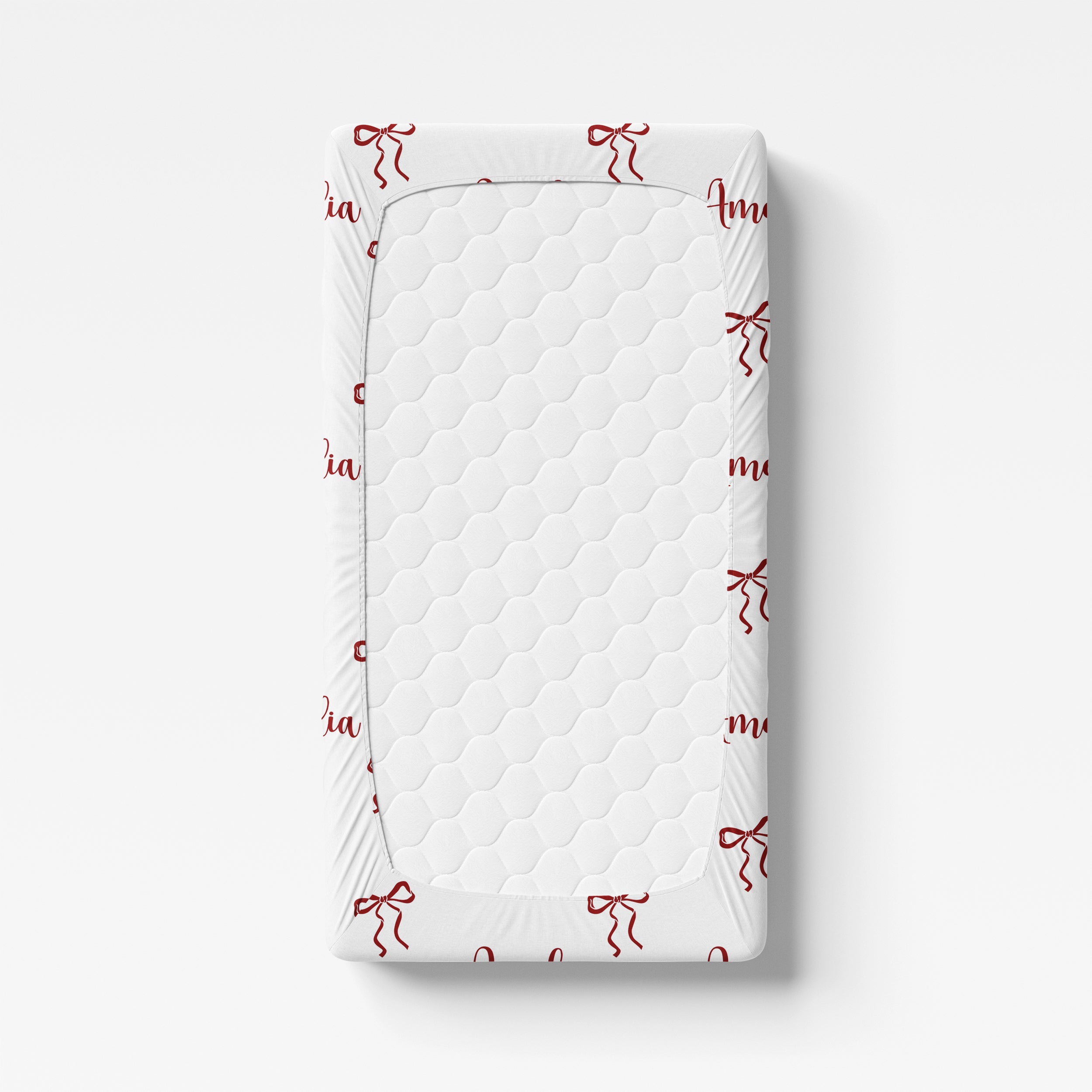 Personalized Crib Sheet in Coquette Ribbon