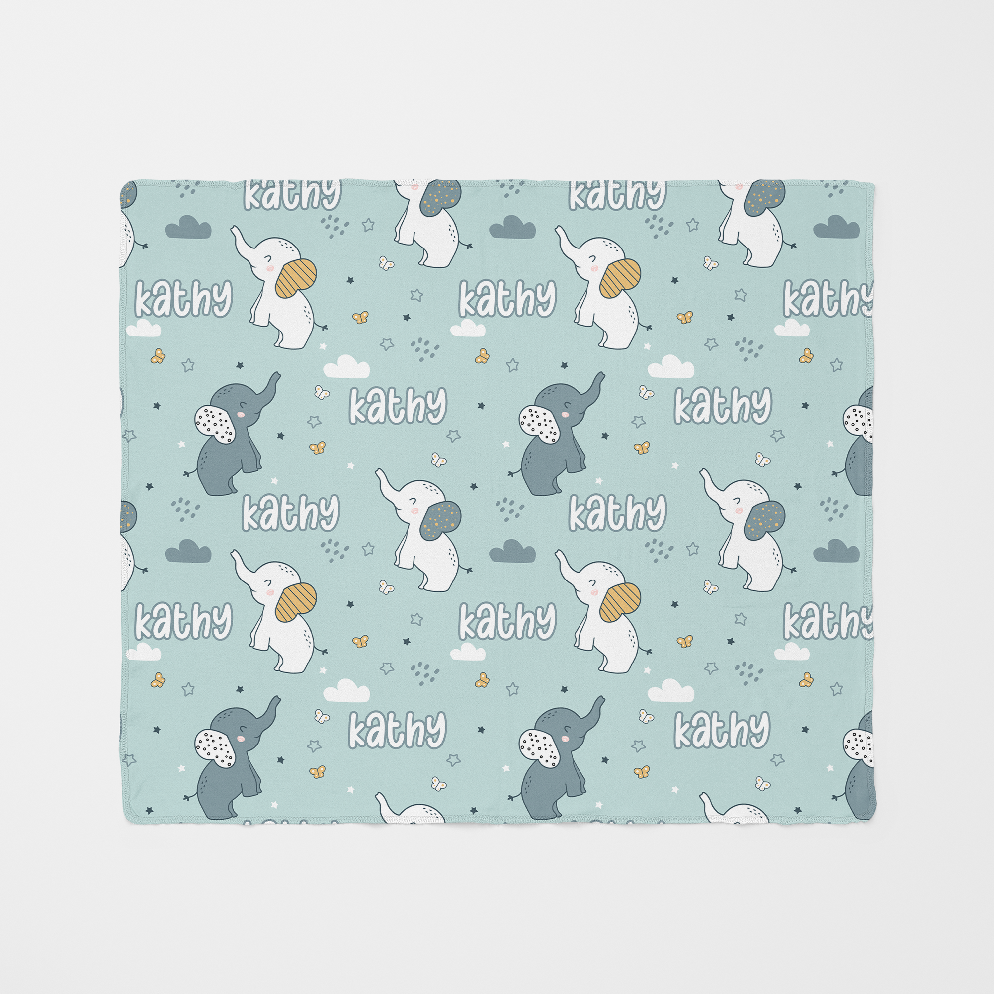Personalized Swaddle in Elephant