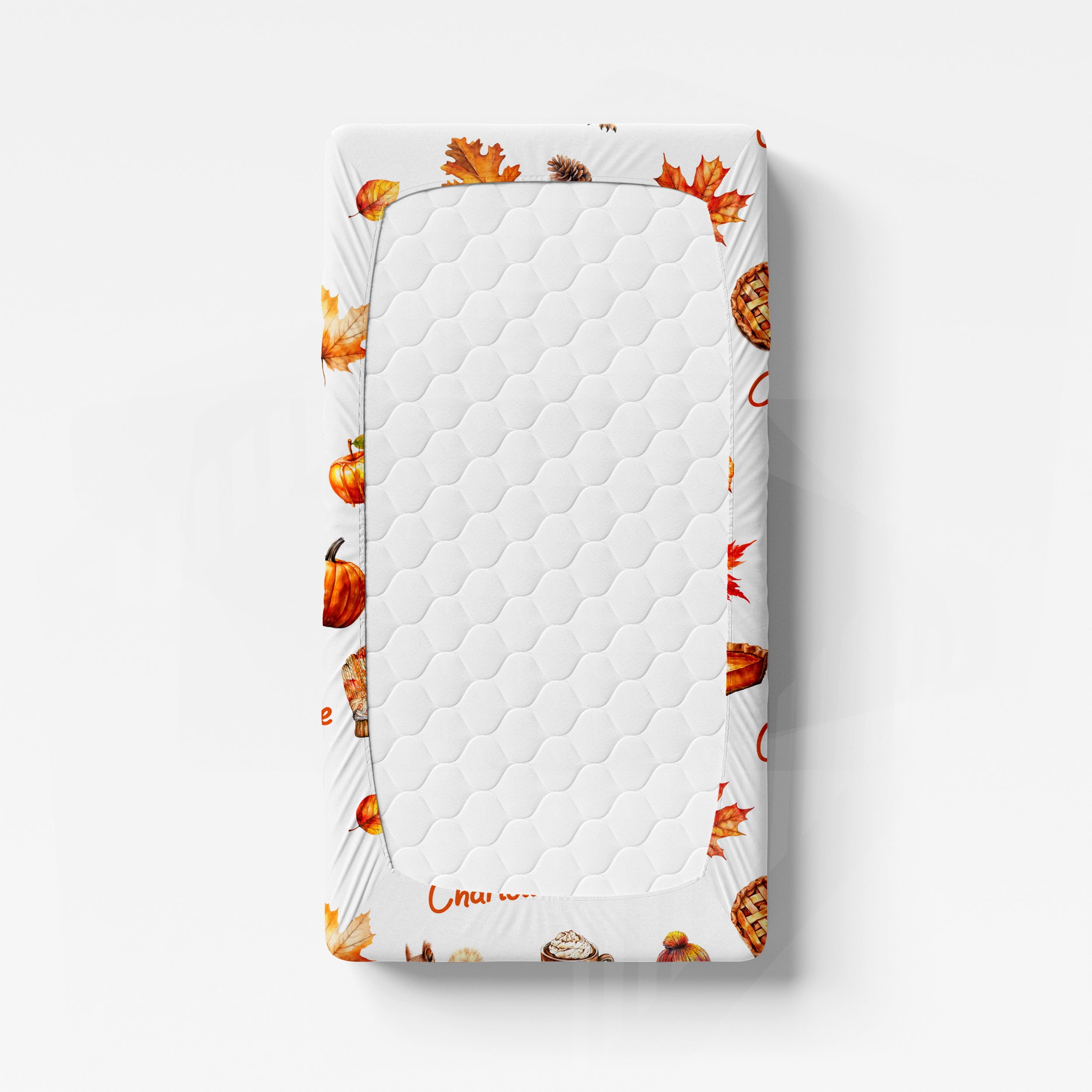 Personalized Crib Sheet in Fall Cottage